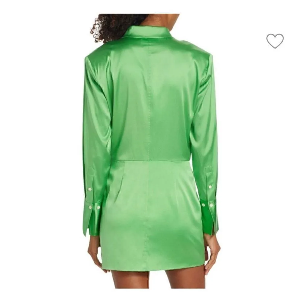 NWT Frame Strong Shoulder Silk Blend Mini Dress - Image 3