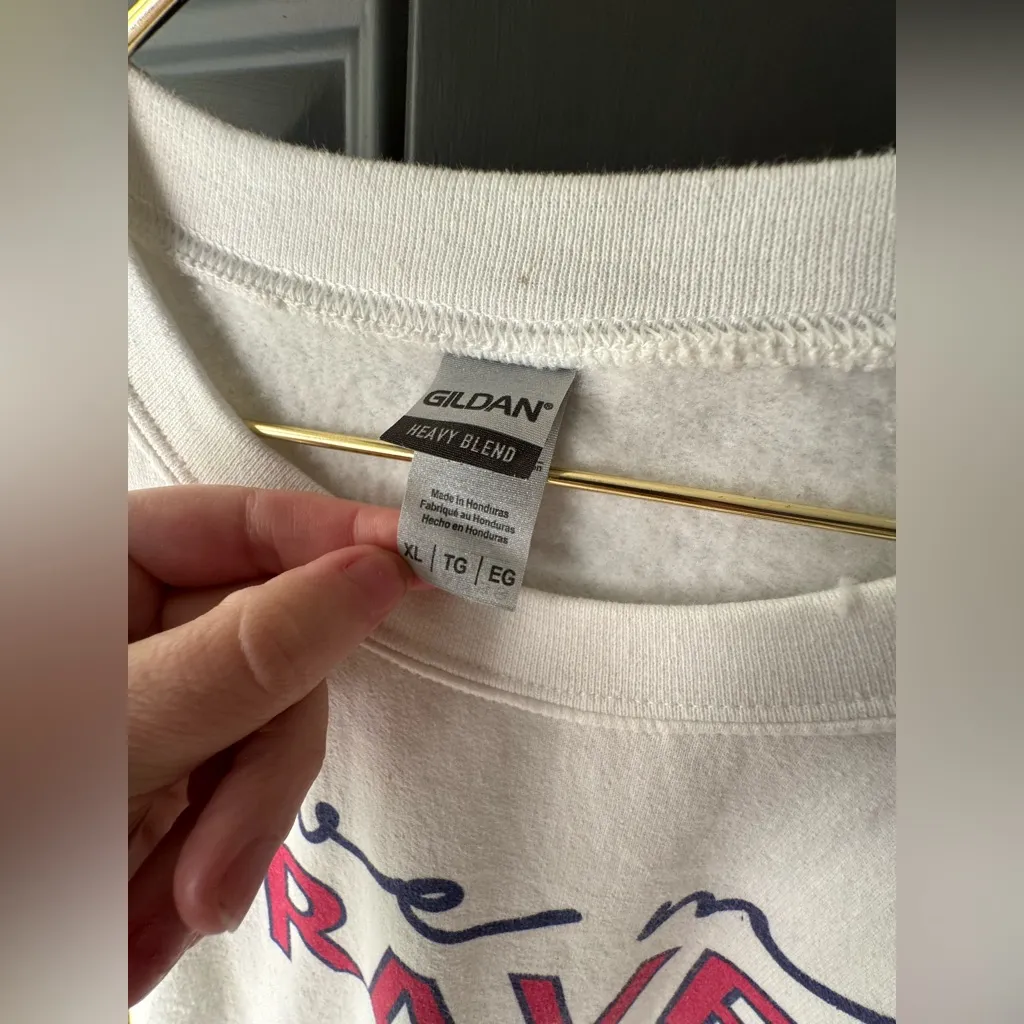 Atlanta Braves Crew Neck White 'Love My Braves' Sweatshirt - Image 2