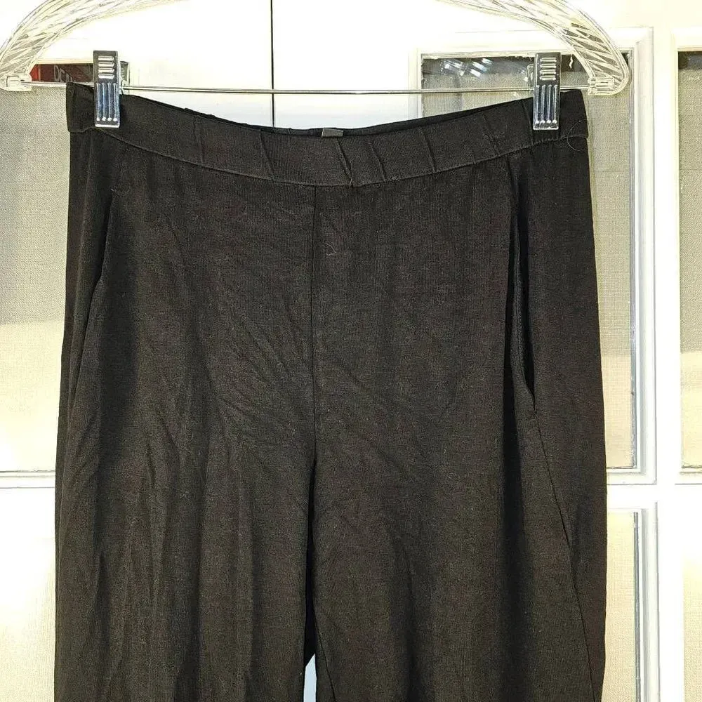 Eileen Fisher Petite Womens Black Stretch Pants PS Petite‎ Small - Image 3