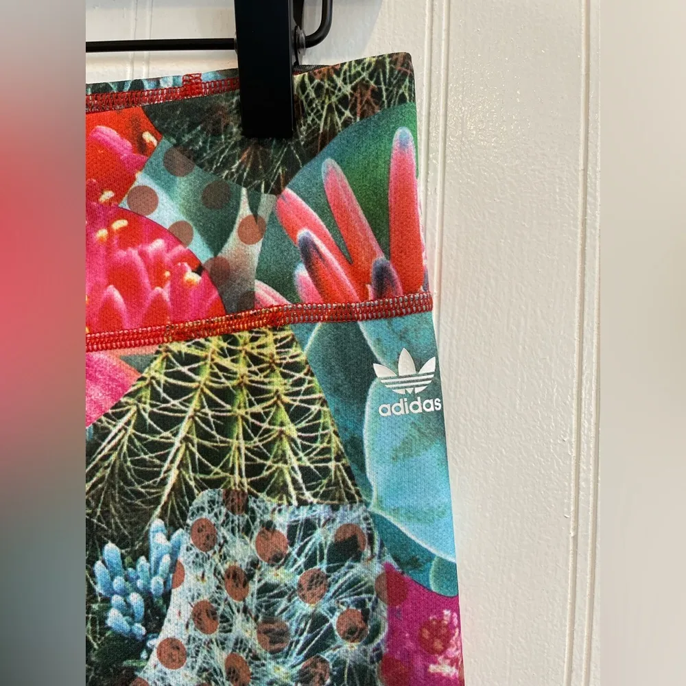 ADIDAS Snowboarding Vivarium Succulent Floral Print Leggings Pants Tights Size L - Image 7