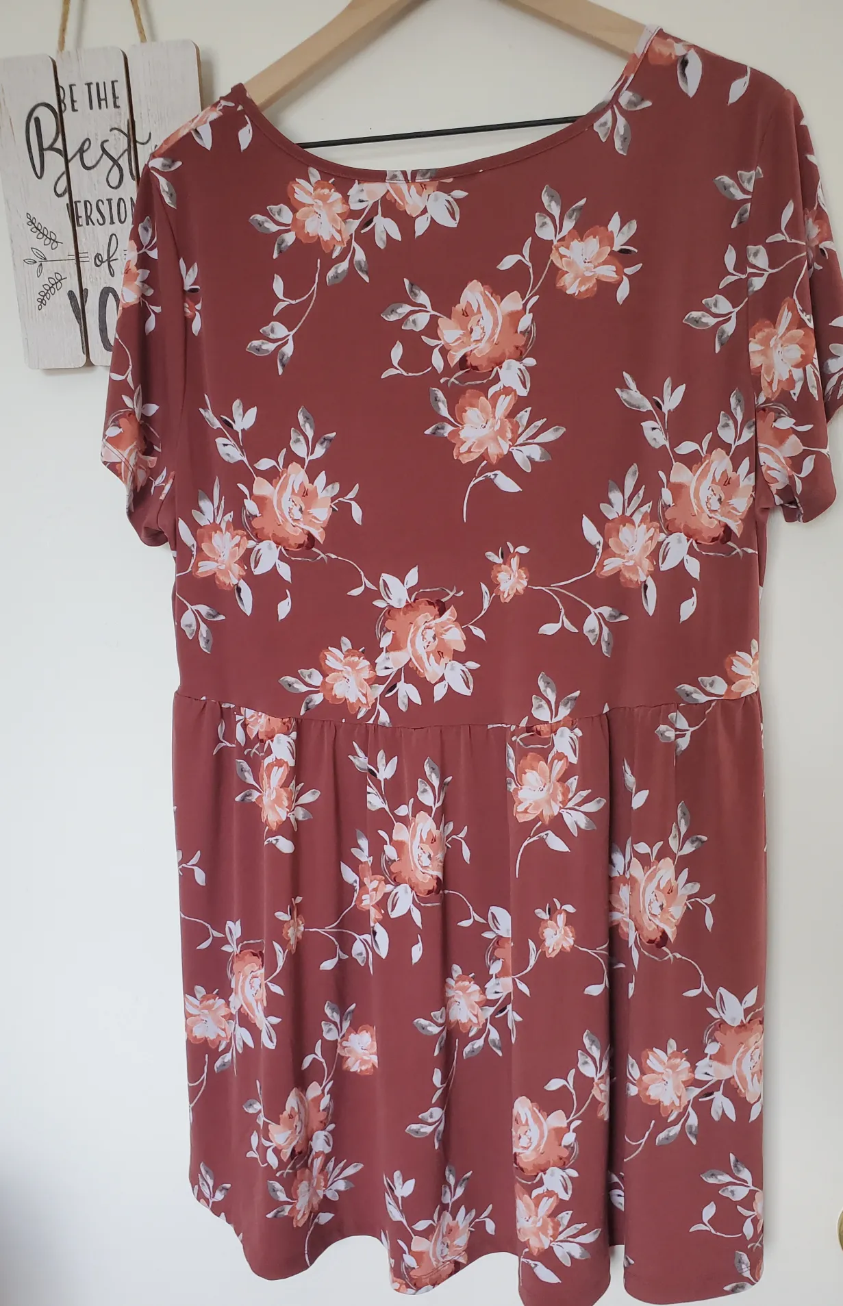 Torrid Women's Plus Size Size 2XL Red Floral Tunic Button Down Front Stretch Dress Blouse - Image 5