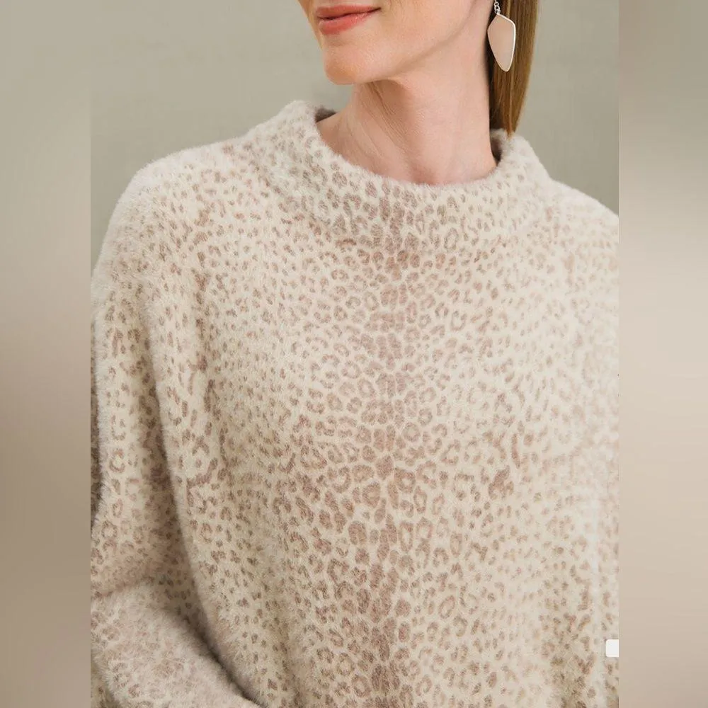 Chico’s Leopard-Print Poncho L/XL - Image 4