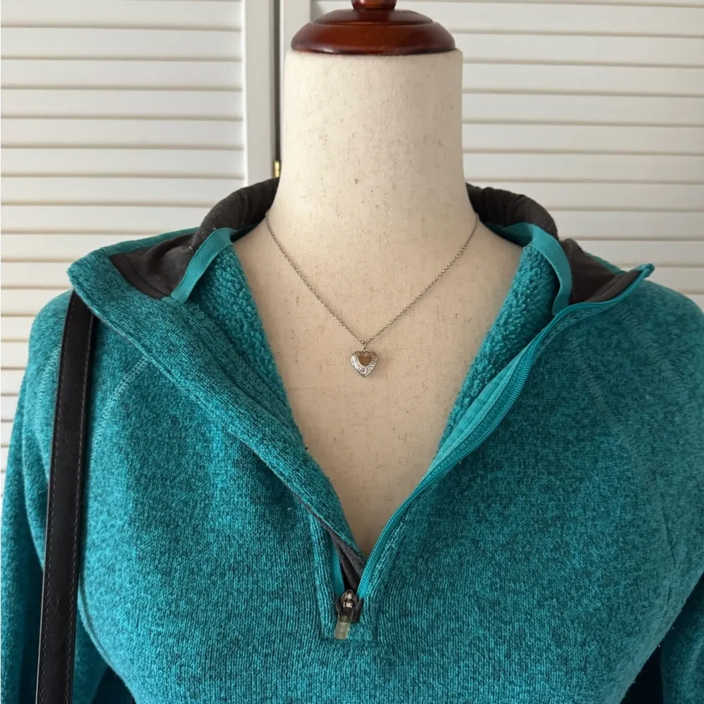 Eddie Bauer Green Quarter Zip Sweater Sweatshirt - Image 4