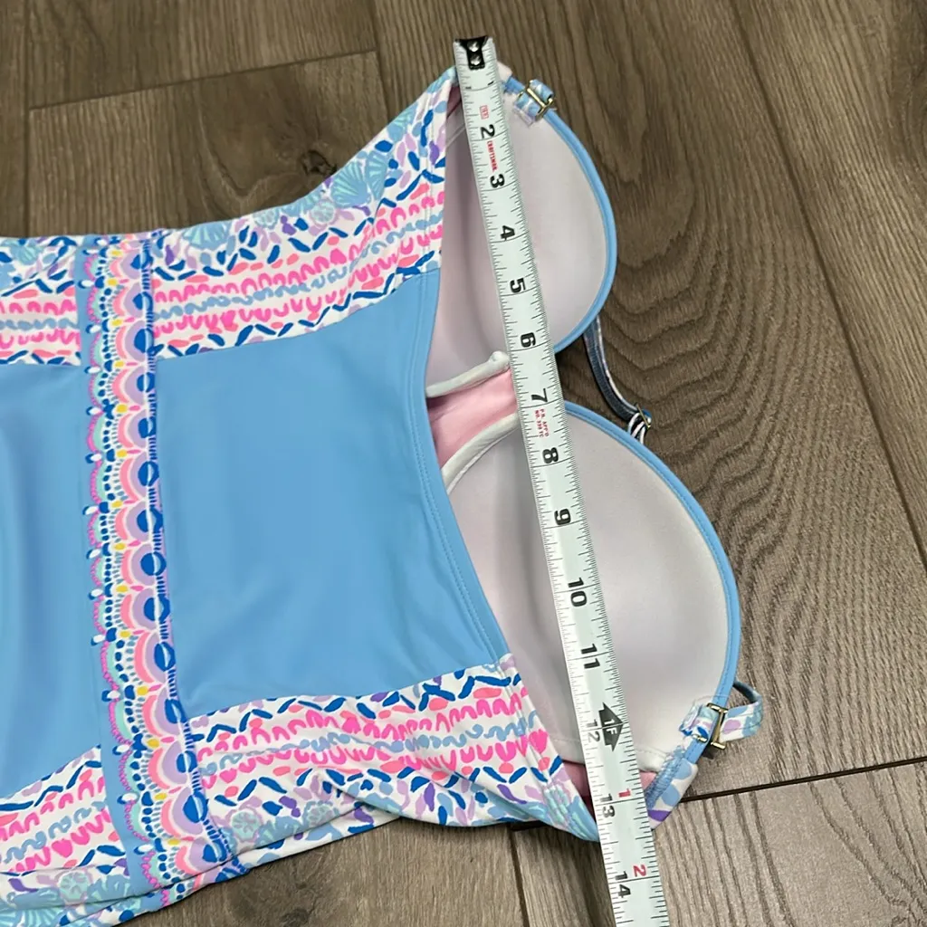 Lilly Pulitzer Anthea One Piece Swimsuit Multi Seaside‎ Shindig Blue Pink Size 8 - Image 12