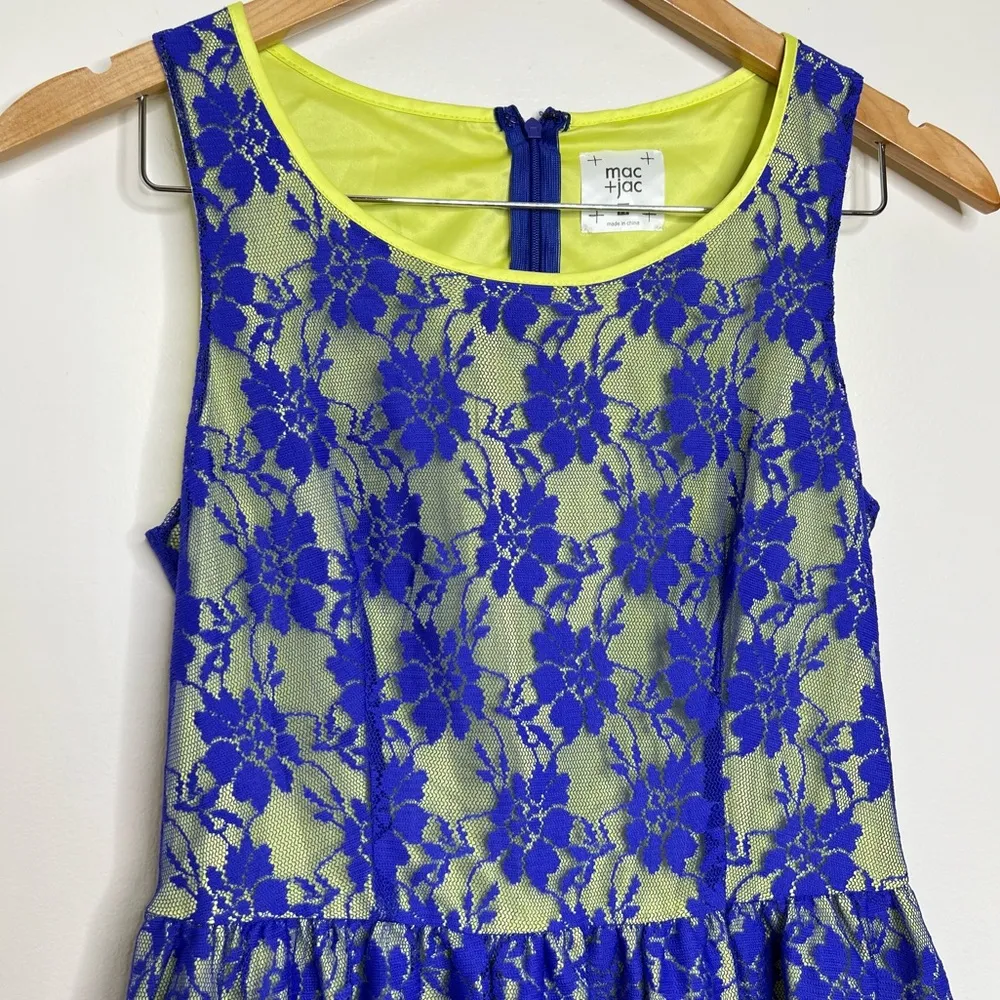 Mac + Jac Fit and Flare Dress Juniors Medium Lace Overlay Above Knee 33β Party Size undefined - Image 3