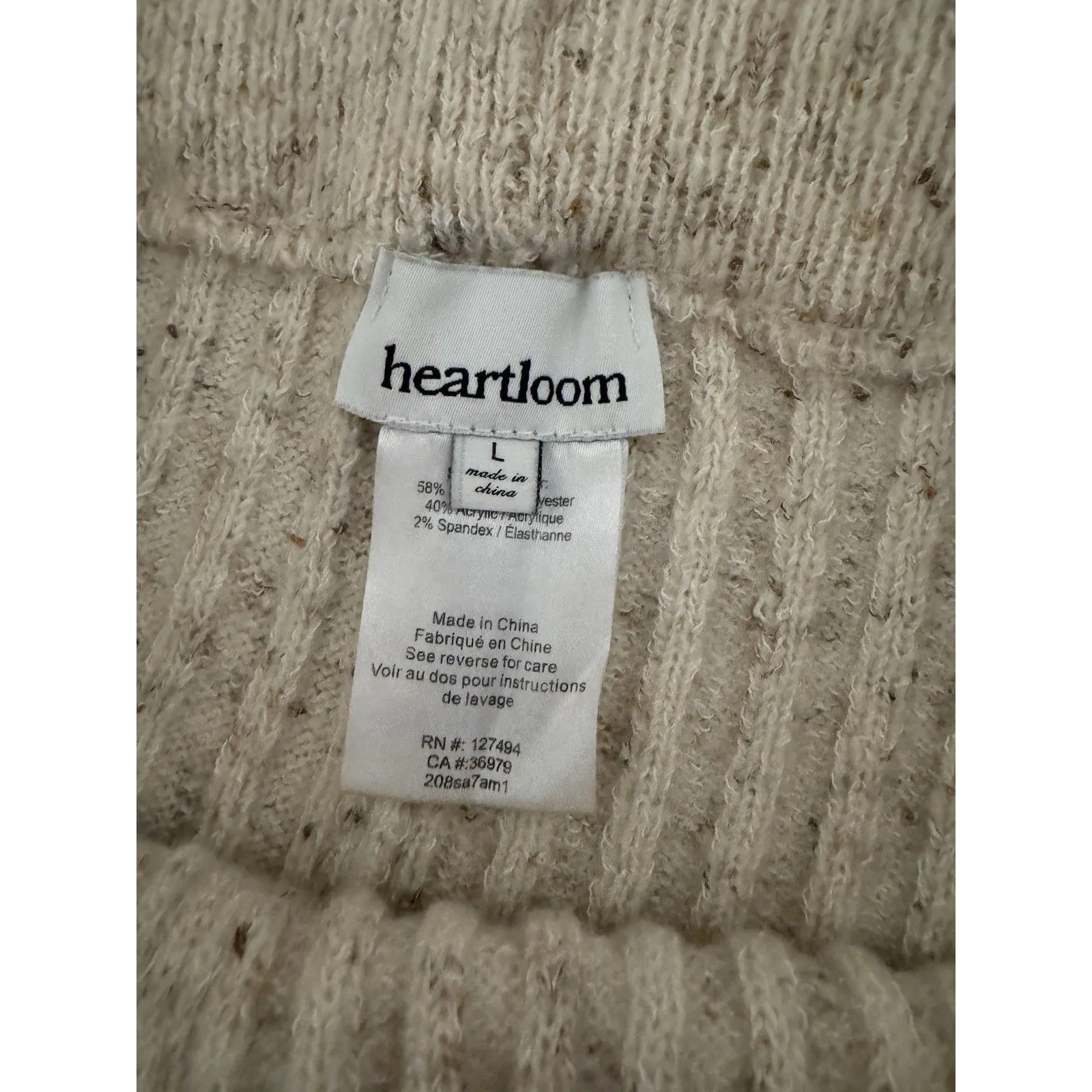 Heartloom Nakita Knit Pant Size L Cream OatmealWide Leg Drawstring Lounge Womens - Image 7