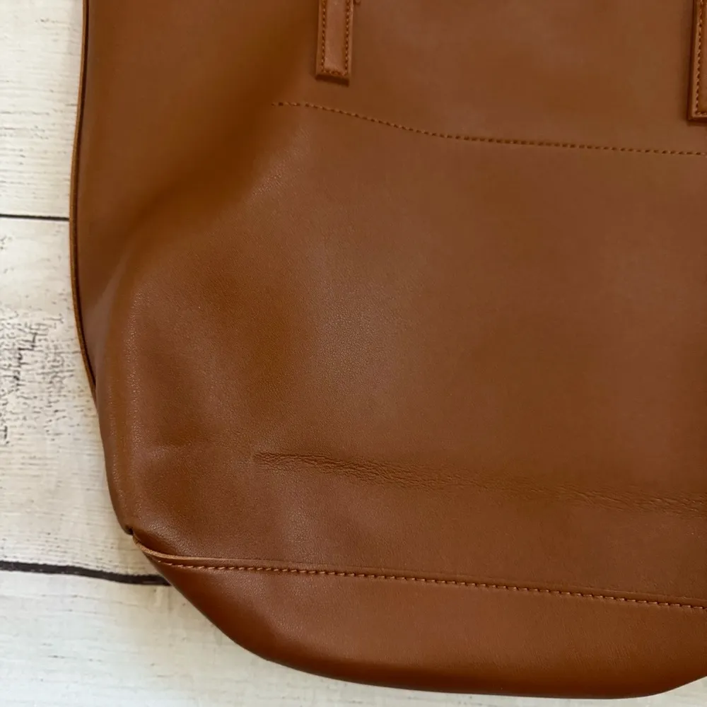 Henny + Lev Women's Faux Leather Everyday Brown Tote Bag - Image 9