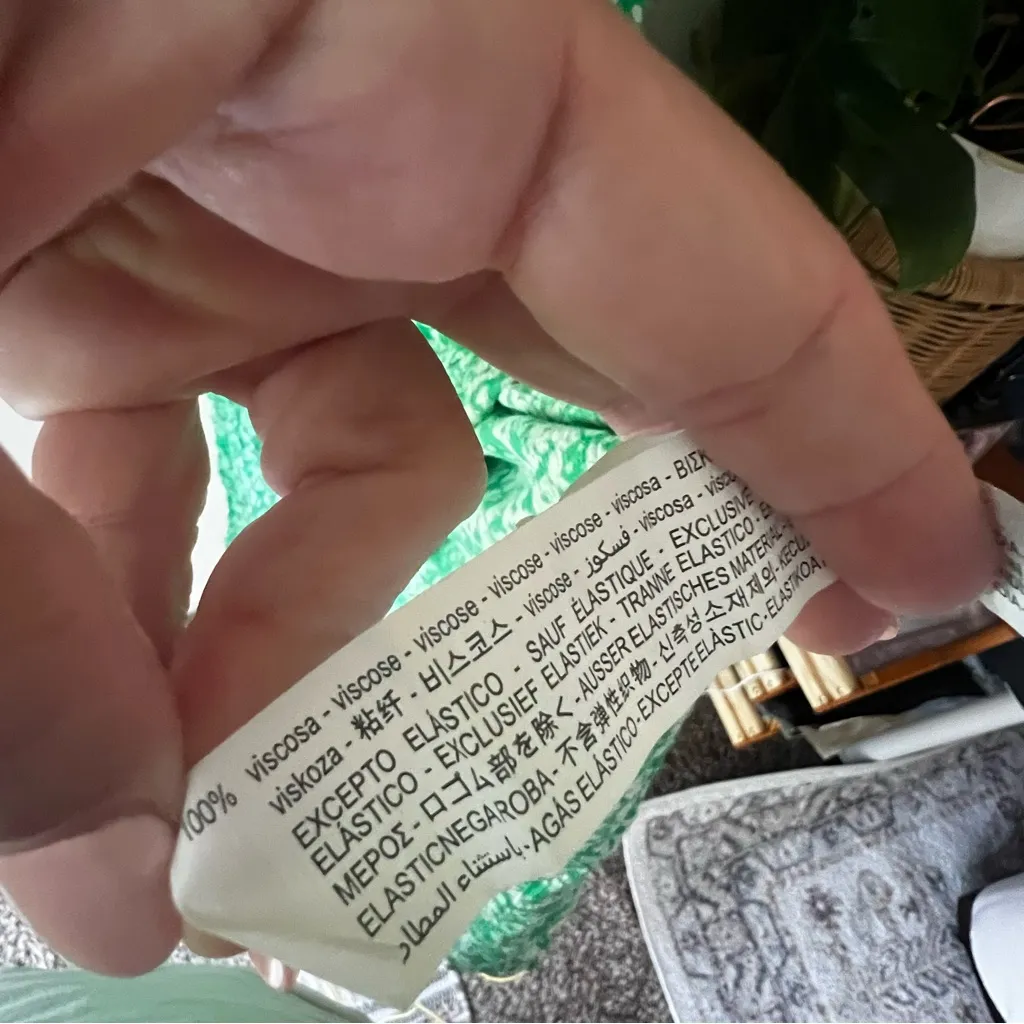 ZARA ditsy floral v neck maxi dress Kelly green Women’s SIZE MEDIUM‎ new - Image 10