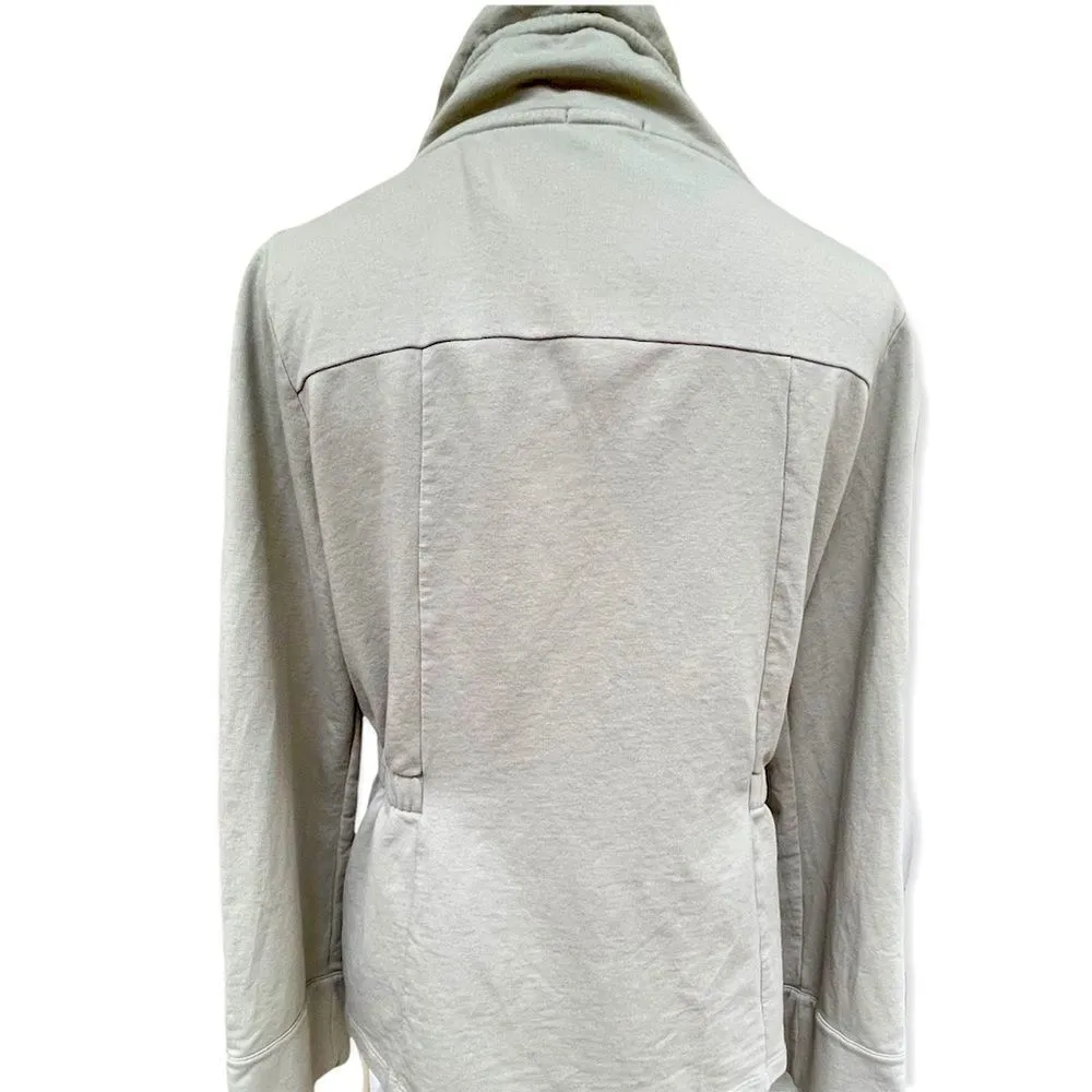 Lilla P lightweight sweater jacket ruffle collar pale green M Green Size M - Image 3