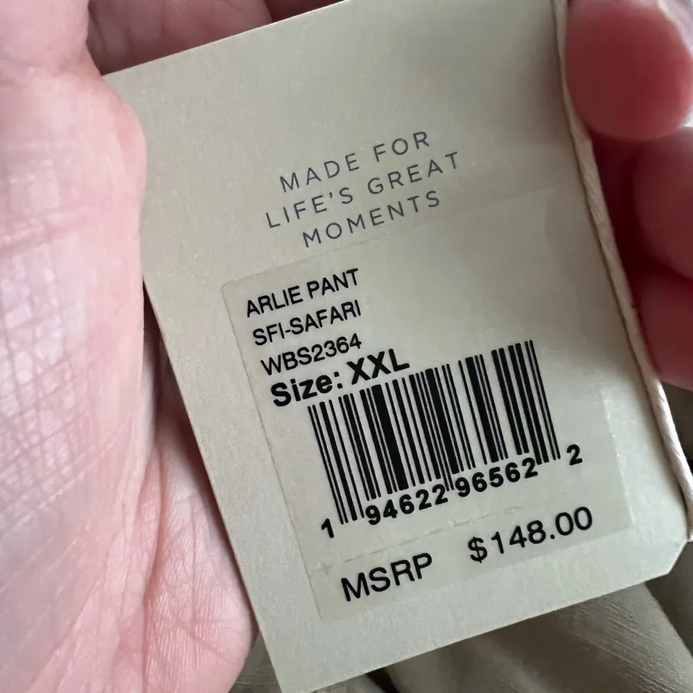 NWT FAHERTY Arlie Linen Pants in Safari Sz XXL - Image 6