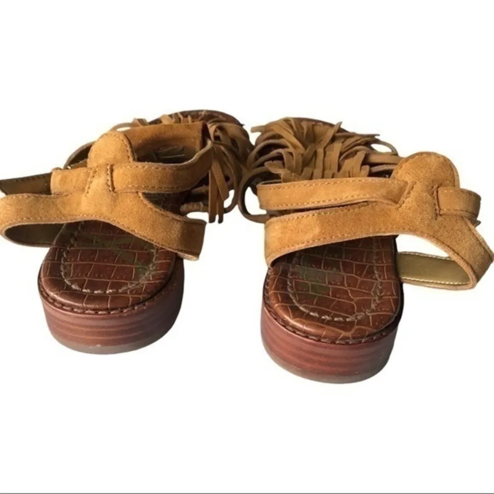 Sam Edelman Estelle Fringed Suede Sandals In Brown Size 7M - Image 3