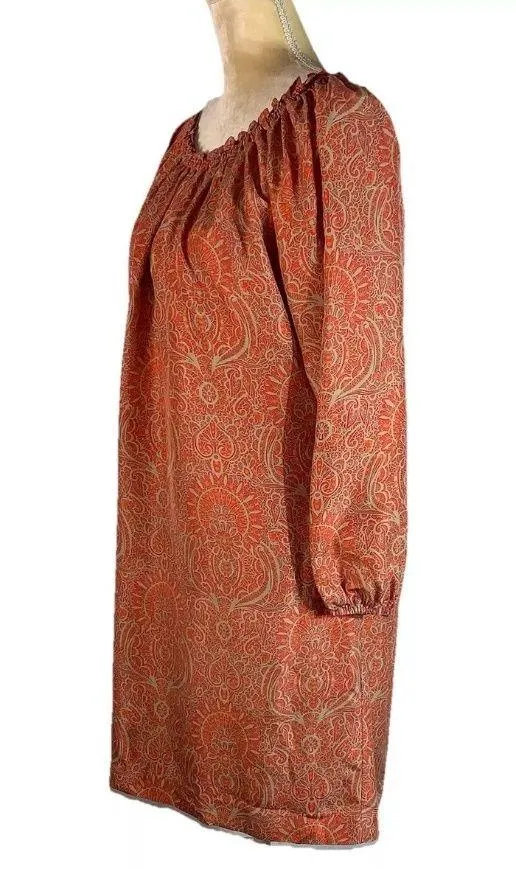 Michael Kors Silk Scarf Print Shift Dress Baroque Casual Luxe Brunch small - Image 2