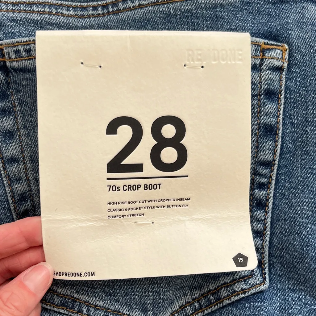 Re/Done 70s Crop Boot jeans size 28 new with tags - Image 3