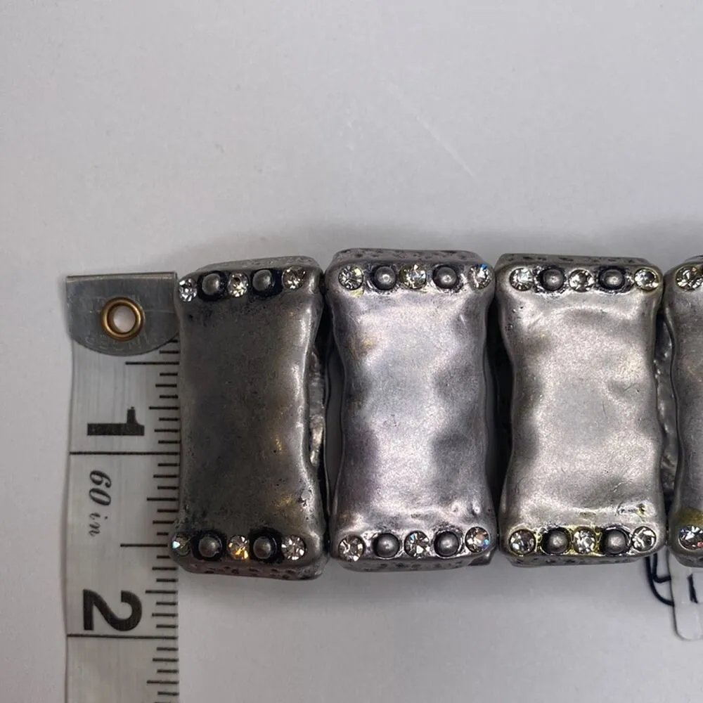 Chico’s Zazu Silver-Tone & Crystal Stretchy Bracelet Cuff NWT OS - Image 8