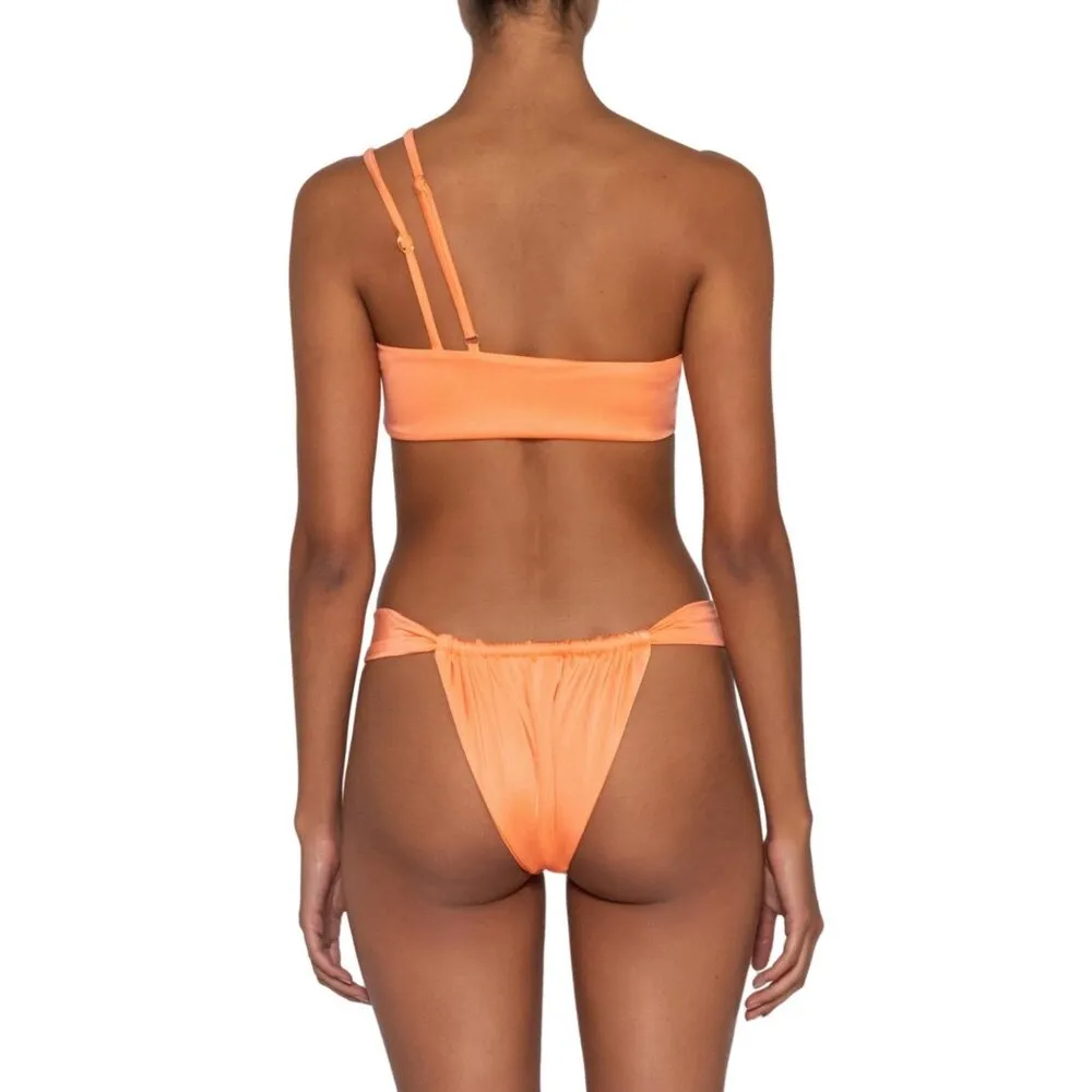 Baobab Taki One Shoulder High Waist Bikini Set Coral Orange Womens Size XS - Image 4