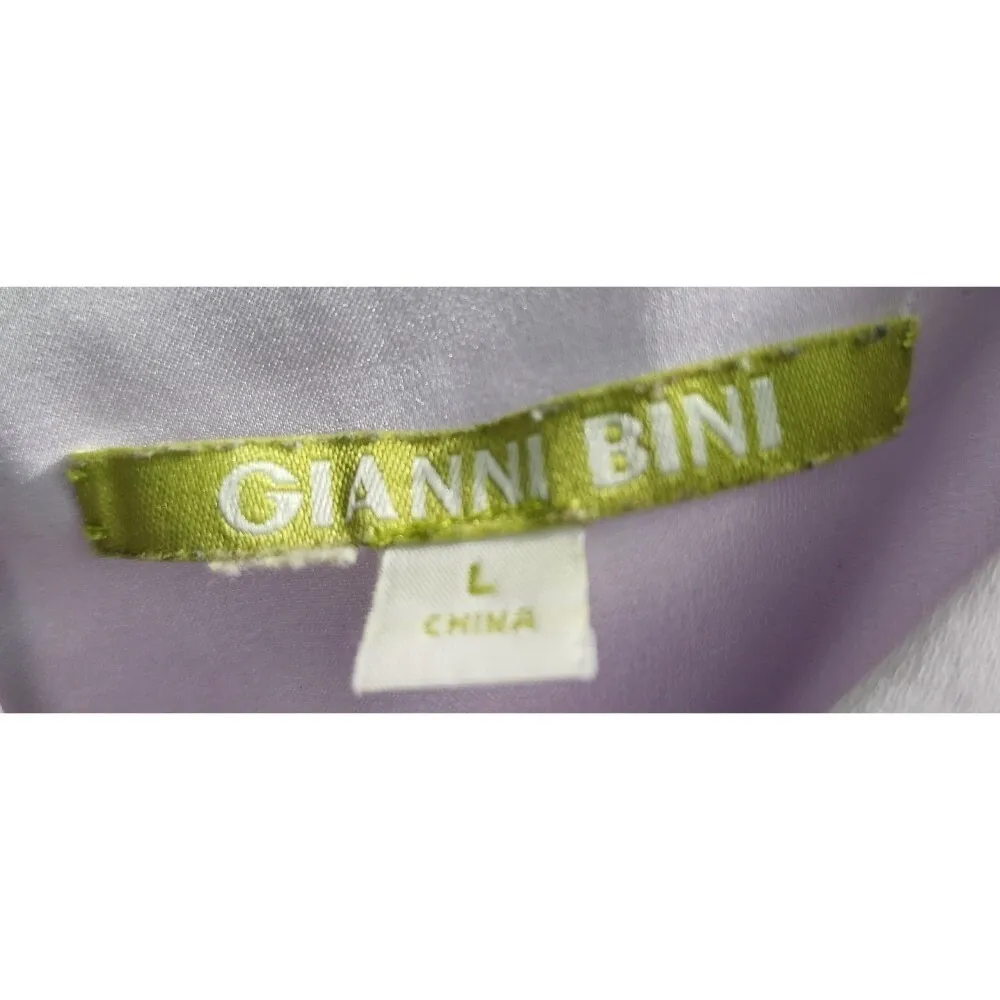 Gianni Bini Lavender Dress Ruffle Sleeve Elastic Waist Casual Size L - Image 3