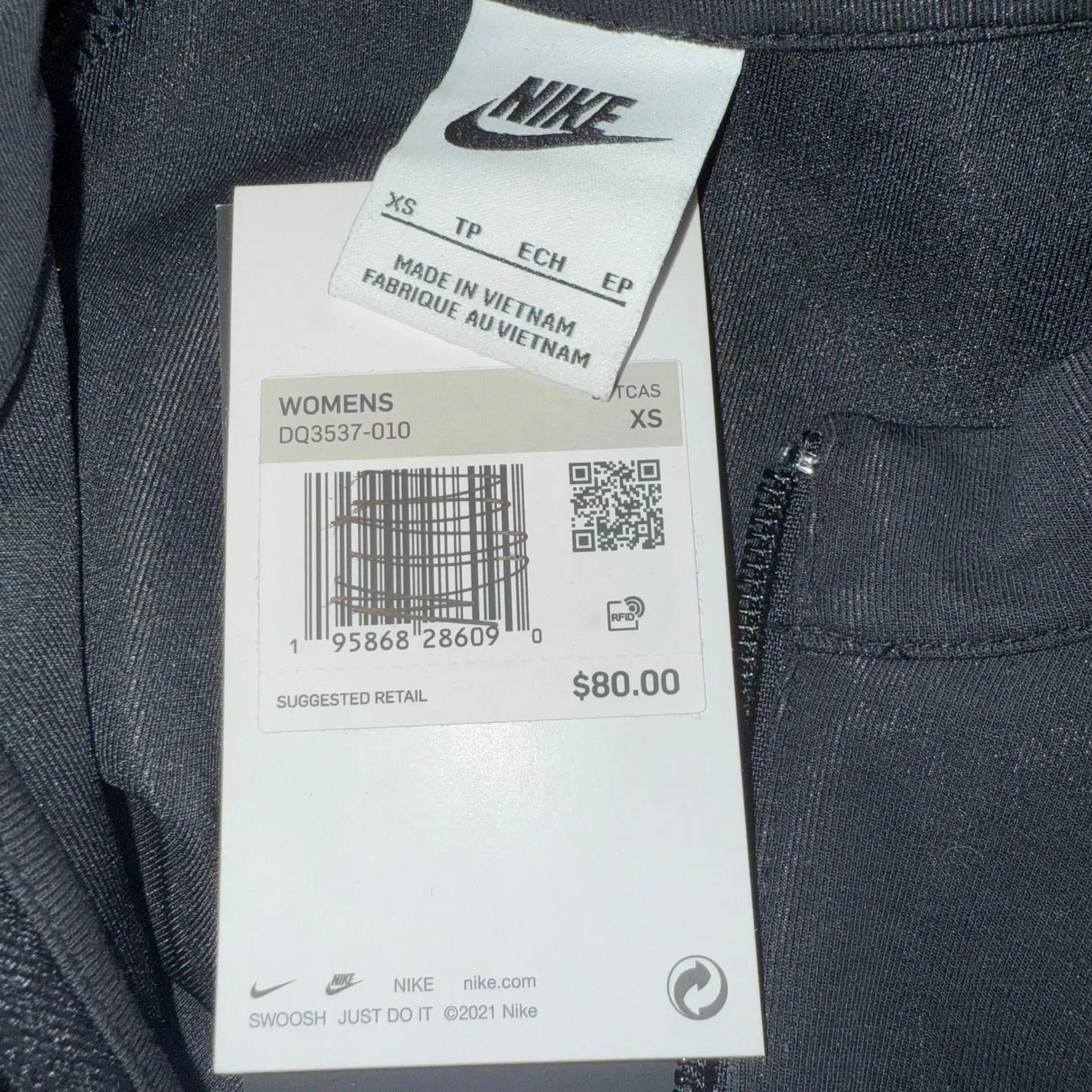 NIKE‎ Women's Long Sleeve Half Zip Black Dress Floral Swoosh NWT $80 Size XS - Image 7