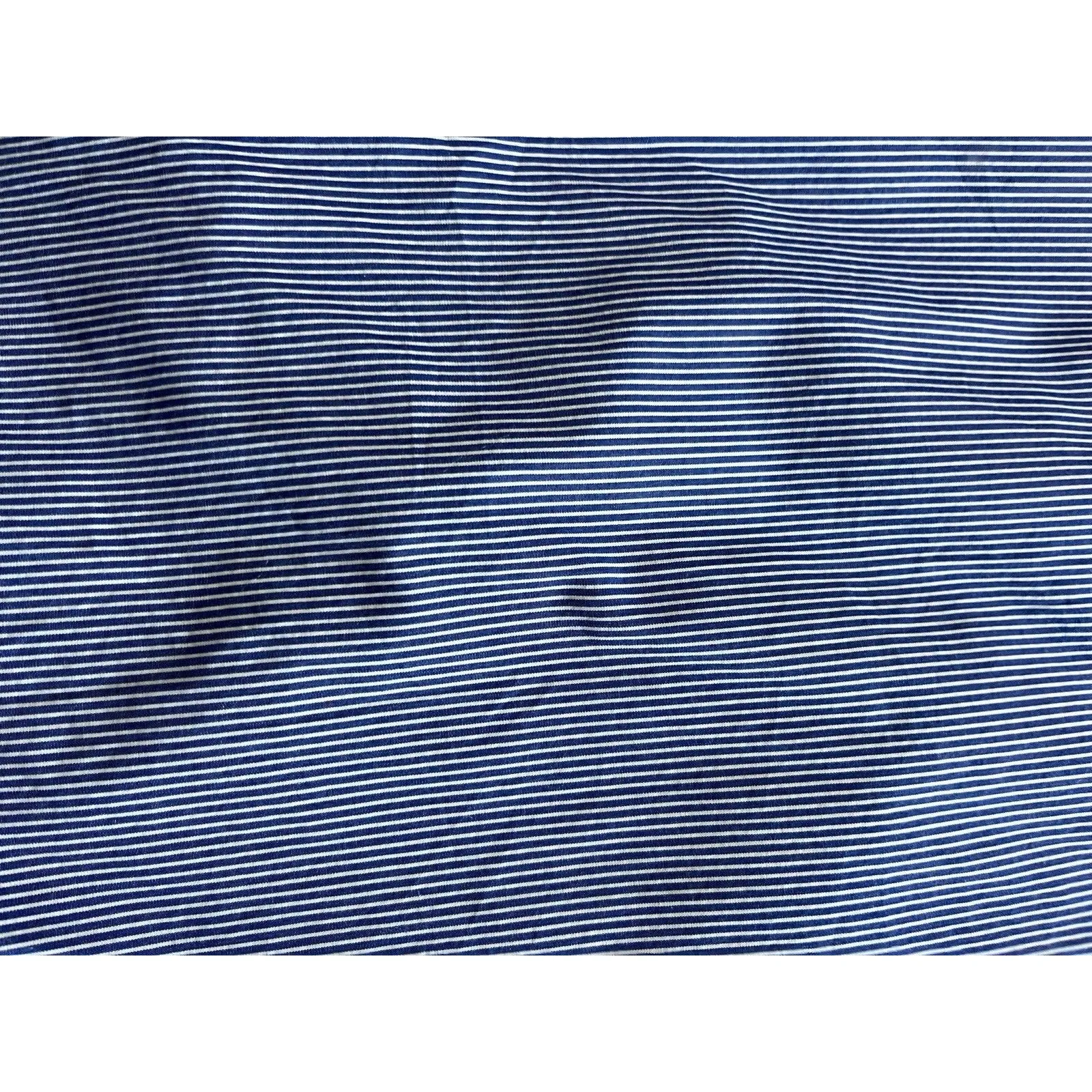 J. McLaughlin Blue & White Striped Popover Tunic Sz S 3/4 Button Rounded Hem - Image 5