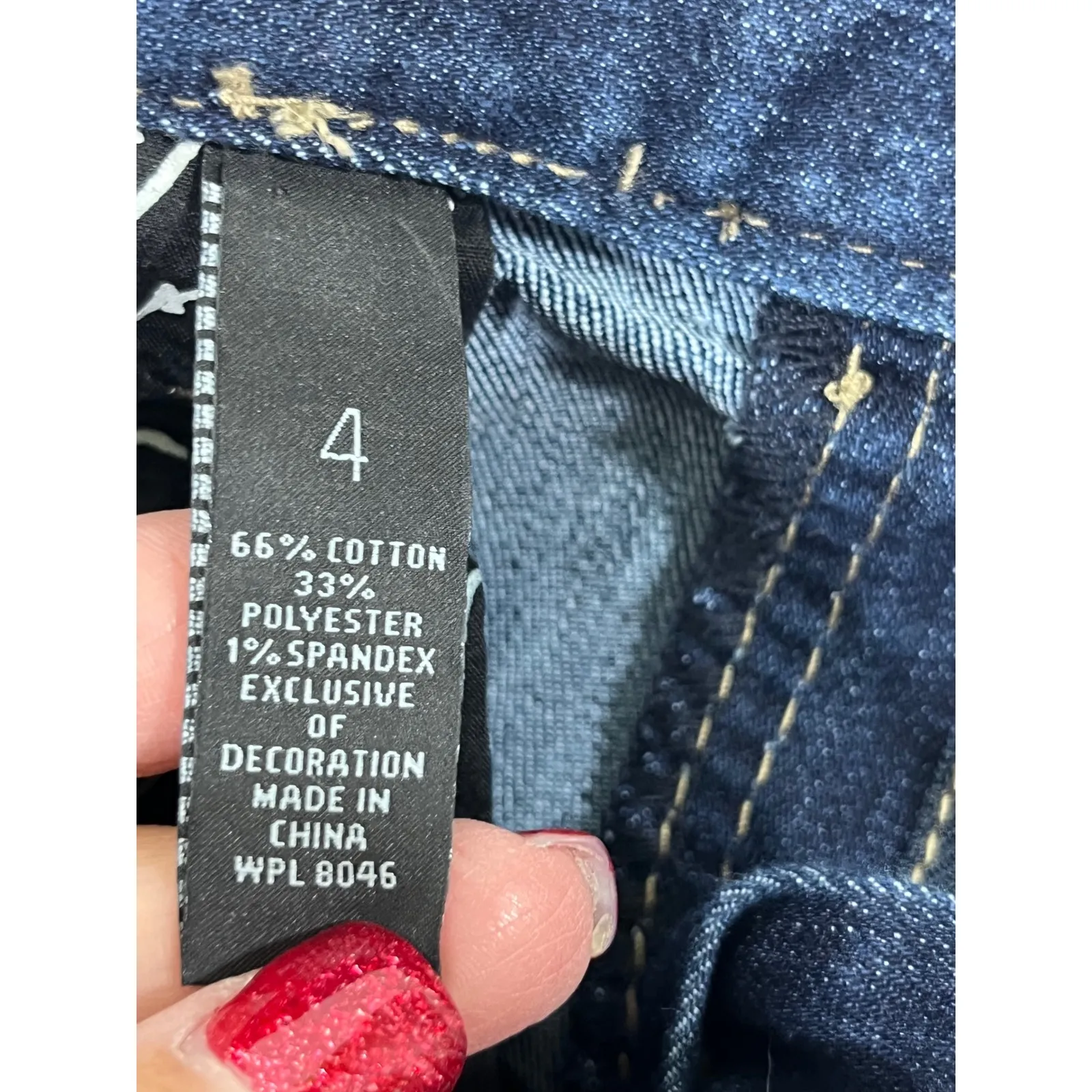 INC Denim Women Bootcut Jeans Embellished Pockets Distressed Medium Wash Sz 4 Blue - Image 13