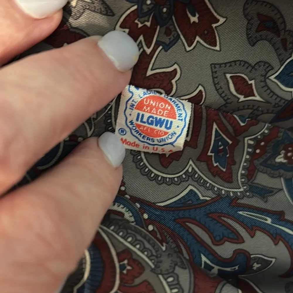 VINTAGE Alorna 100% Wool Coat with Scarf | Pockets | Fully Lined Paisley Print Brown Size undefined - Image 12