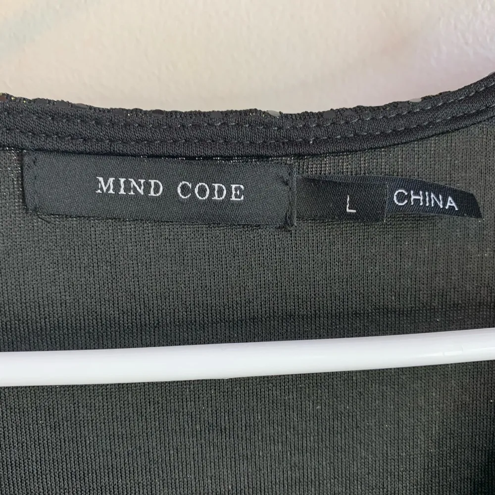 Mind Code Black Sequin Long Sleeve Dress - Image 3