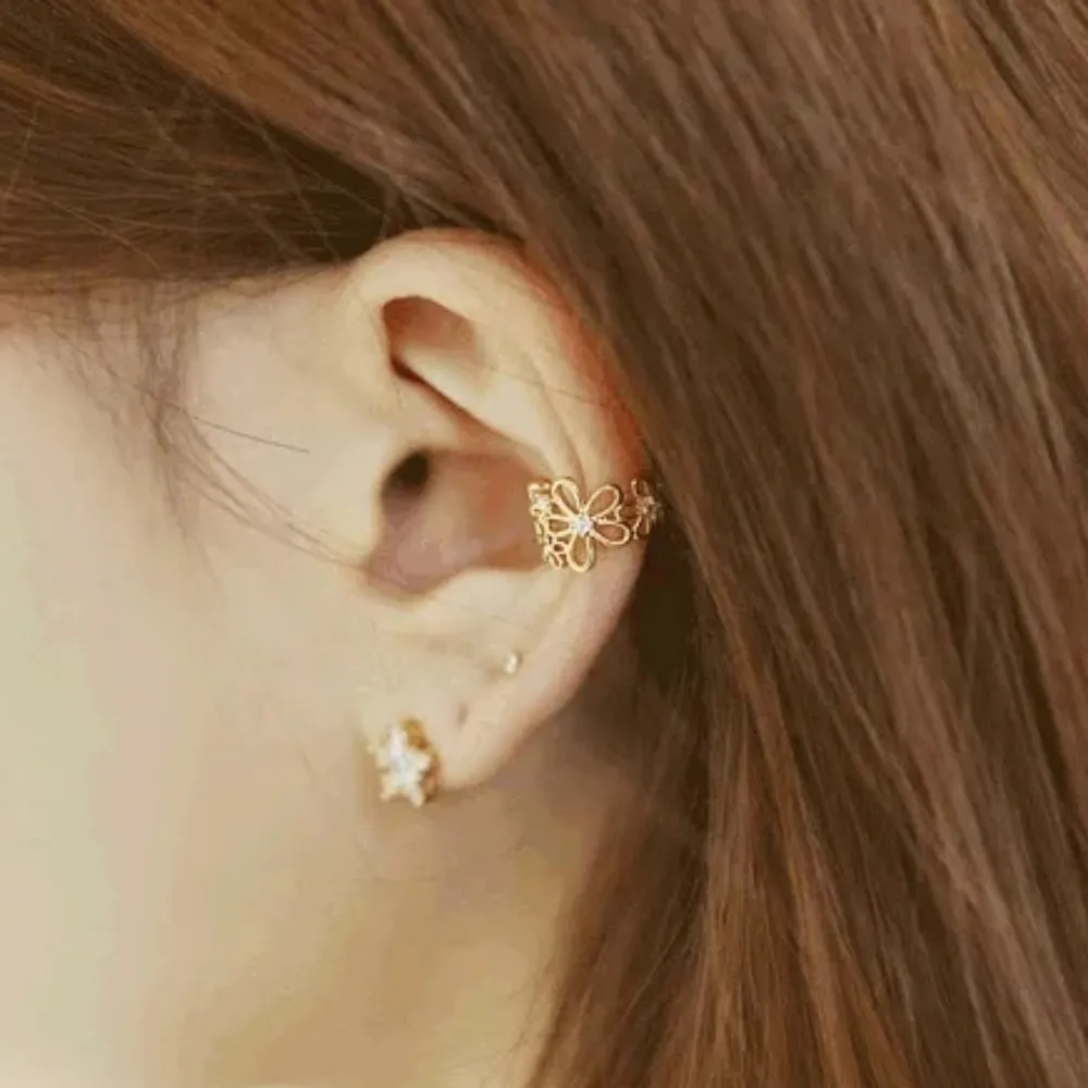 NEW‎ Pave Diamond Ear Cuff | 18k Rose Gold - Image 12