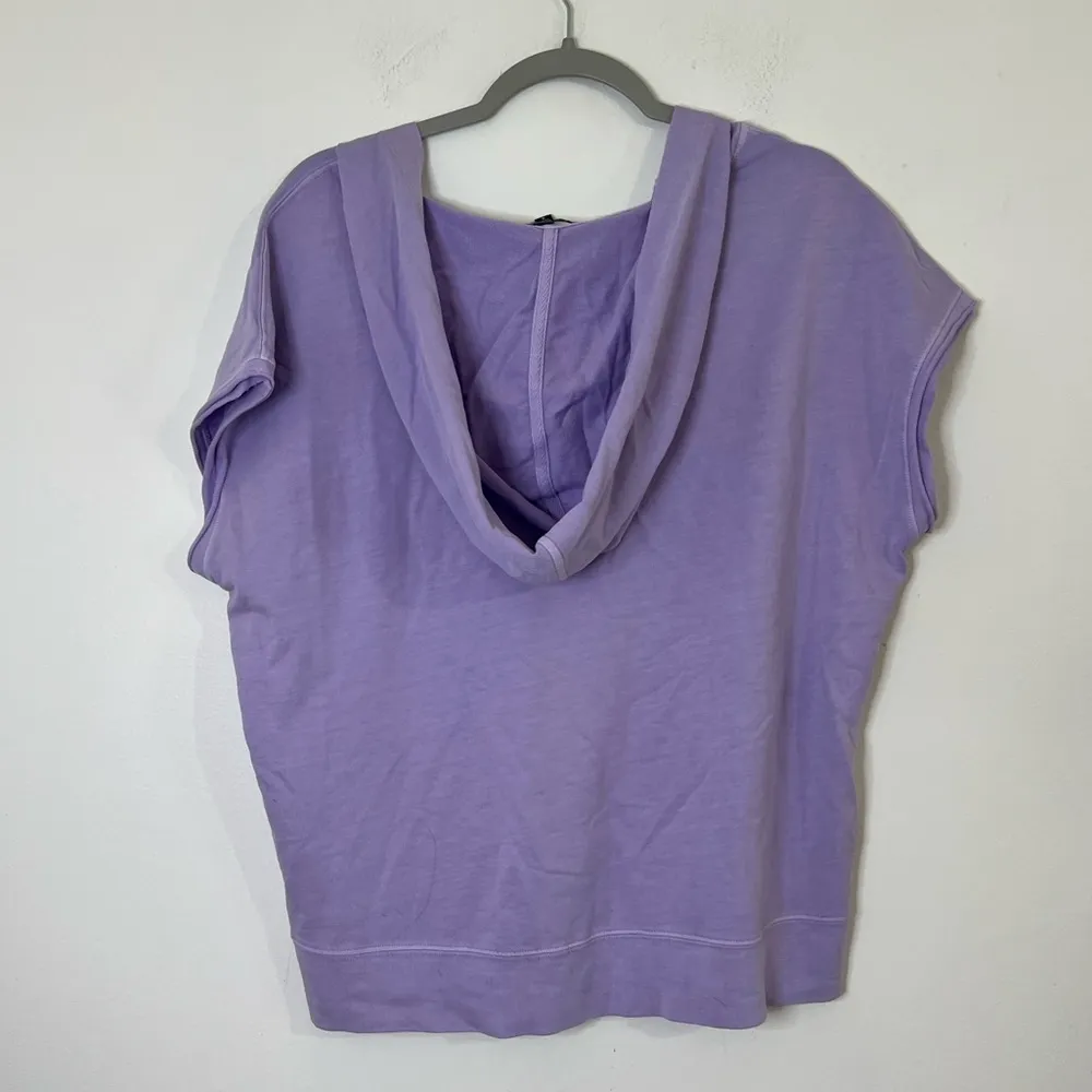 Sanctuary Lilac Purple Short Sleeve Lace Up Hoodie Sweatshirt Women's S - Image 8