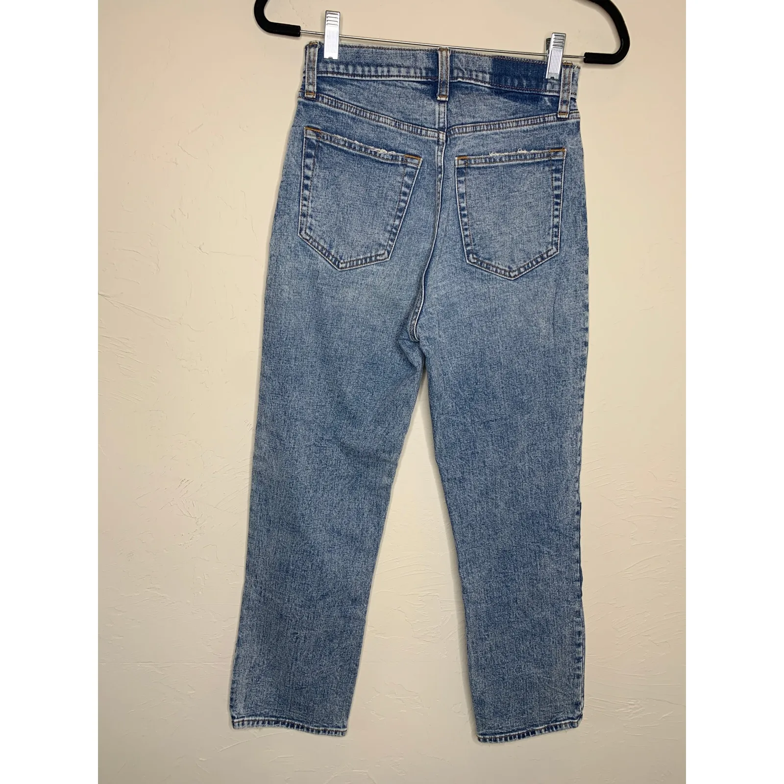 Abercrombie & Fitch Patchwork Jeans Sz 27 4 R Ankle Straight Ultra High Rise - Image 3