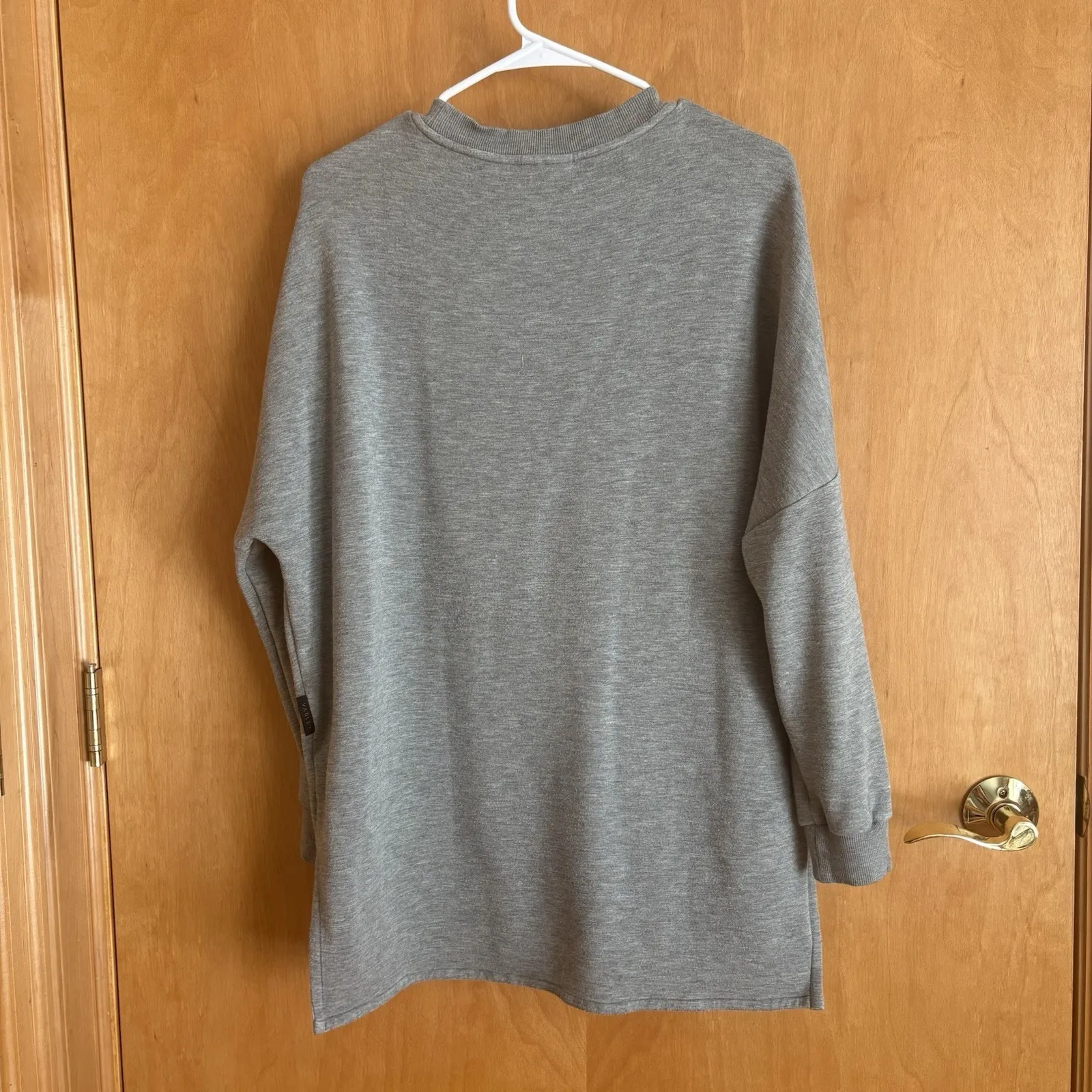Varley Bayliss Sweatshirt Womens Size S Gray Pullover Oversized Zip Pockets - Image 9