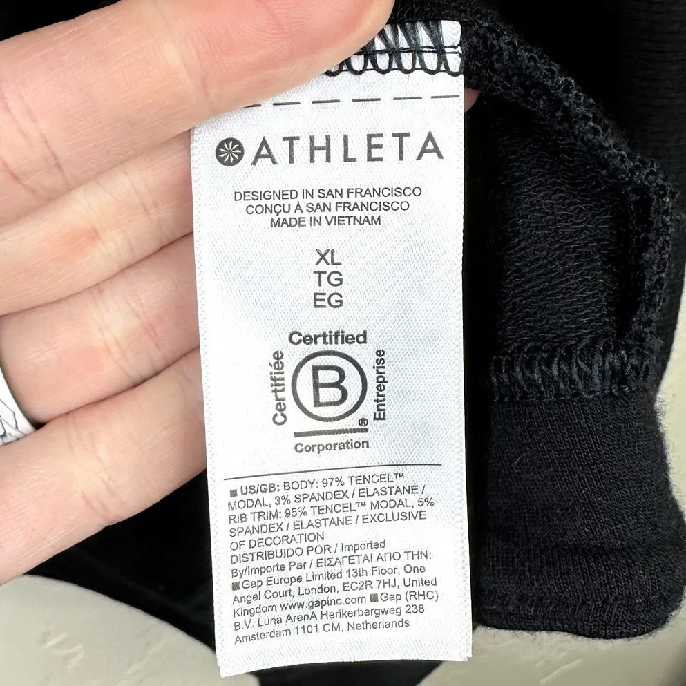 Athleta NWOT Black Pranayama Long Sleeve Wrap Lounge Yoga Soft Cardigan XL - Image 9