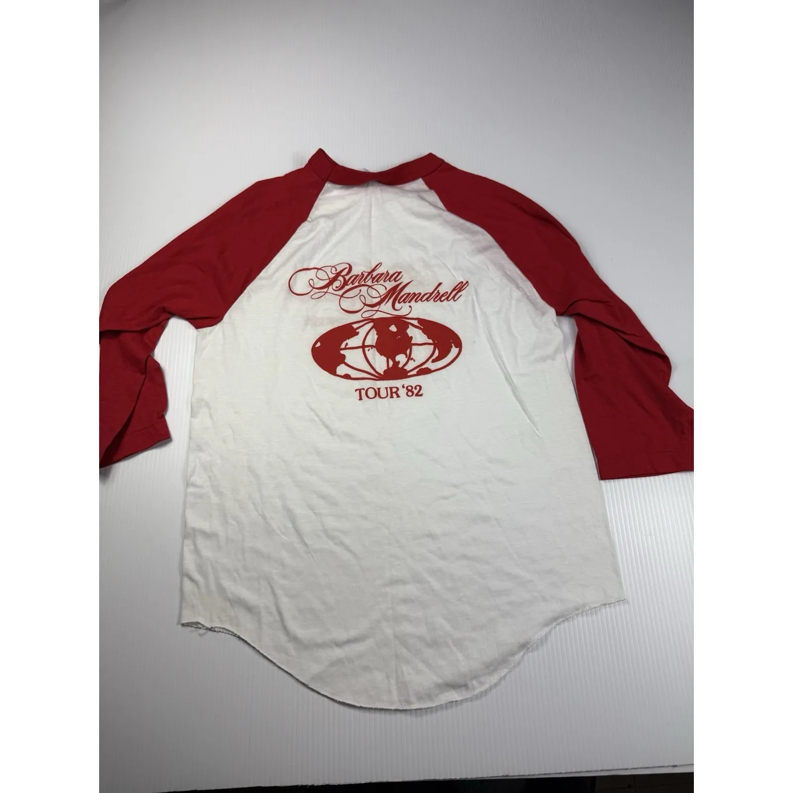 Vintage‎ BARBARA MANDRELL Tour Concert L White Red T - Image 5