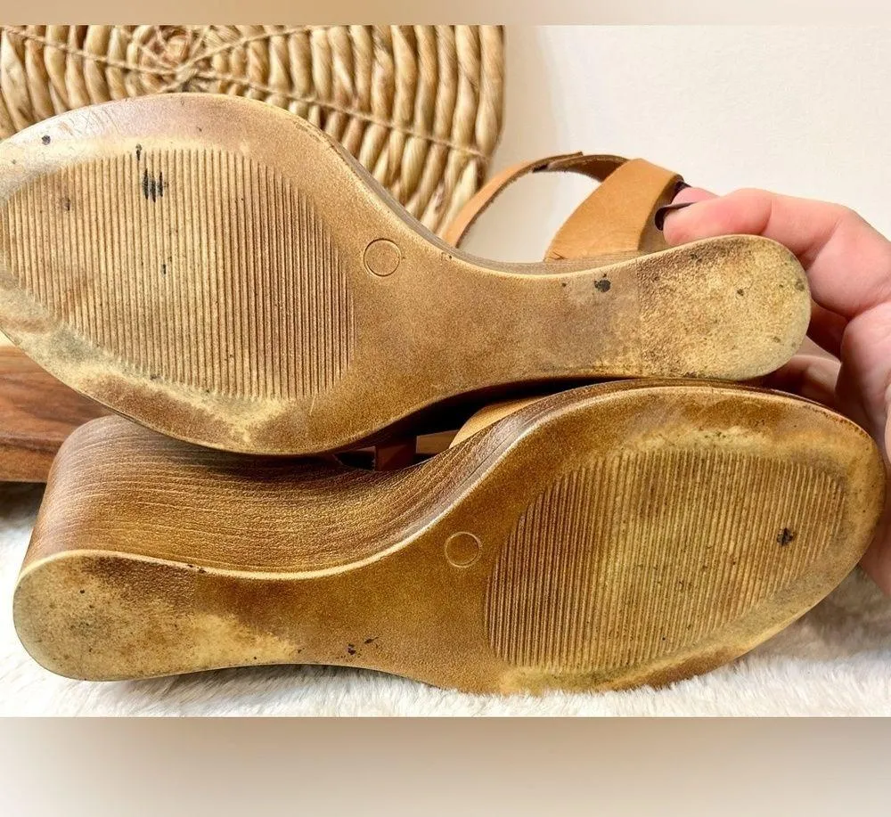 Barbara Barbieri Italian Leather Wedges Size 8.5 Brown - Image 11