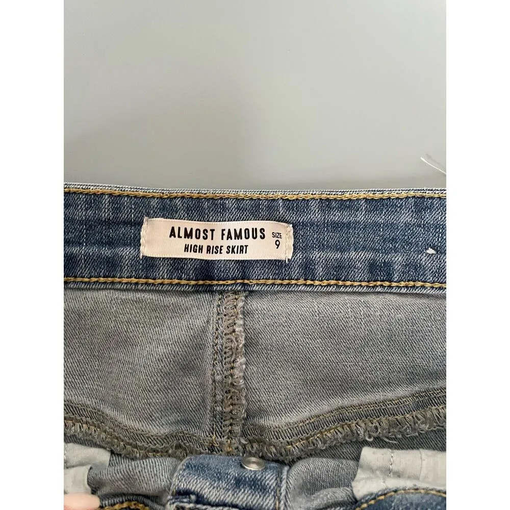 Almost Famous jeans mini skirt size 9 - Image 2