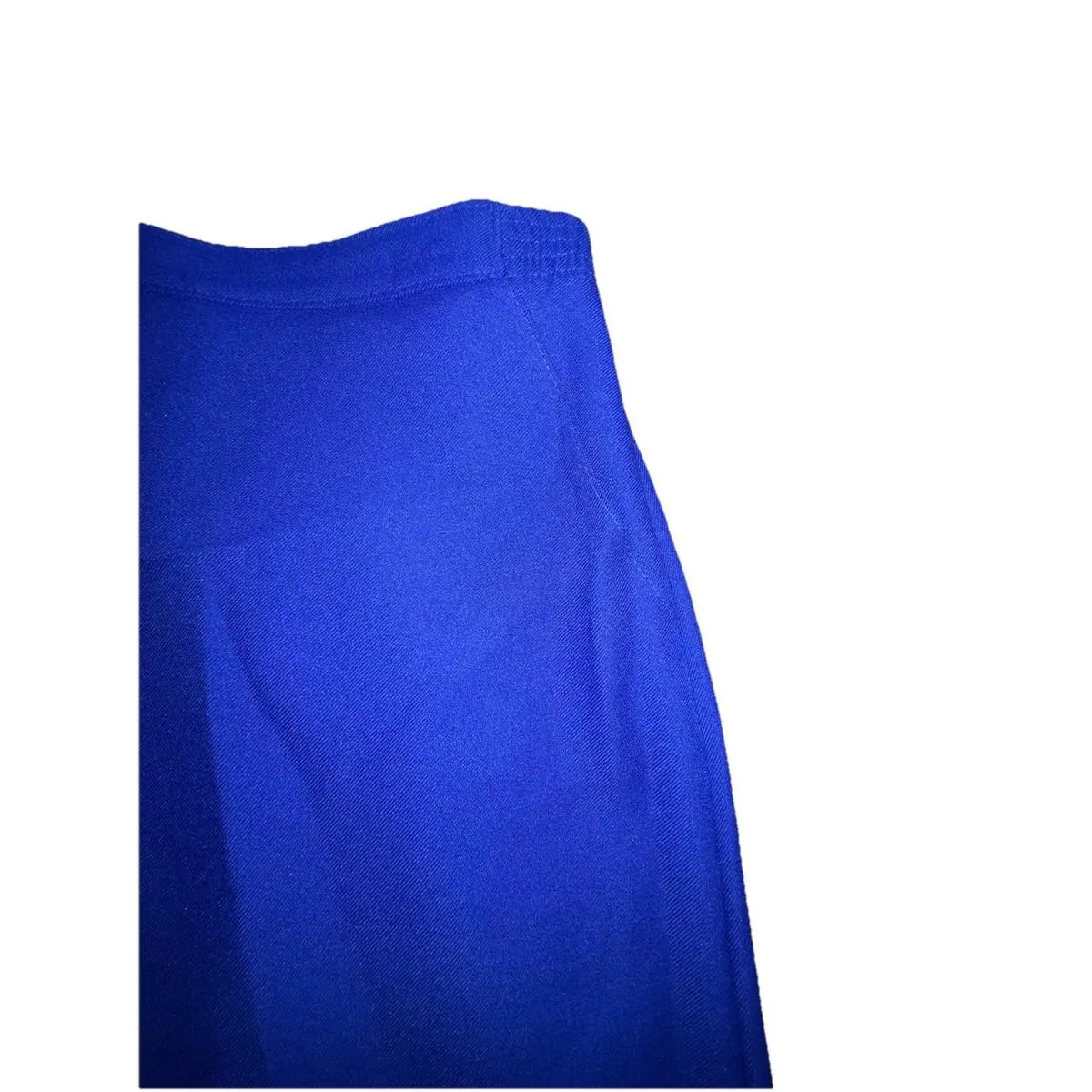 Vintage 1980s "Skirts That Fit" Blue Permaprest Skirt 14 Secretary Geek USA Made - Image 3