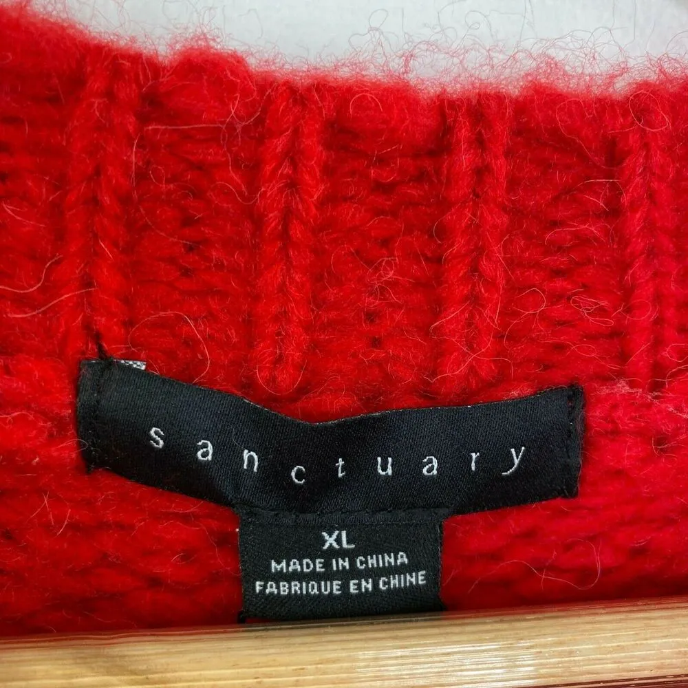 Sanctuary Sweater Women XL Rainbow Striped Knit Chunky Pullover Wool Alpaca NWT - Image 6