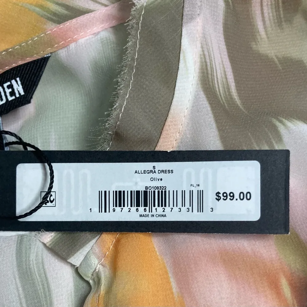 NWT Steve Madden Allegra Floral Midi Dress in Olive Cream Colored Size Small - Image 7