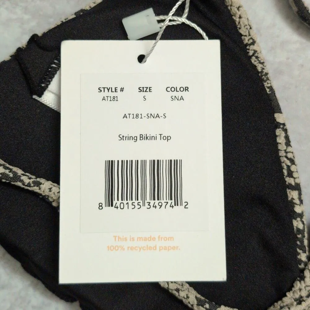 Andie String Bikini Top Snakeskin Swimwear Bathing Suit Triangle Size S New - Image 11