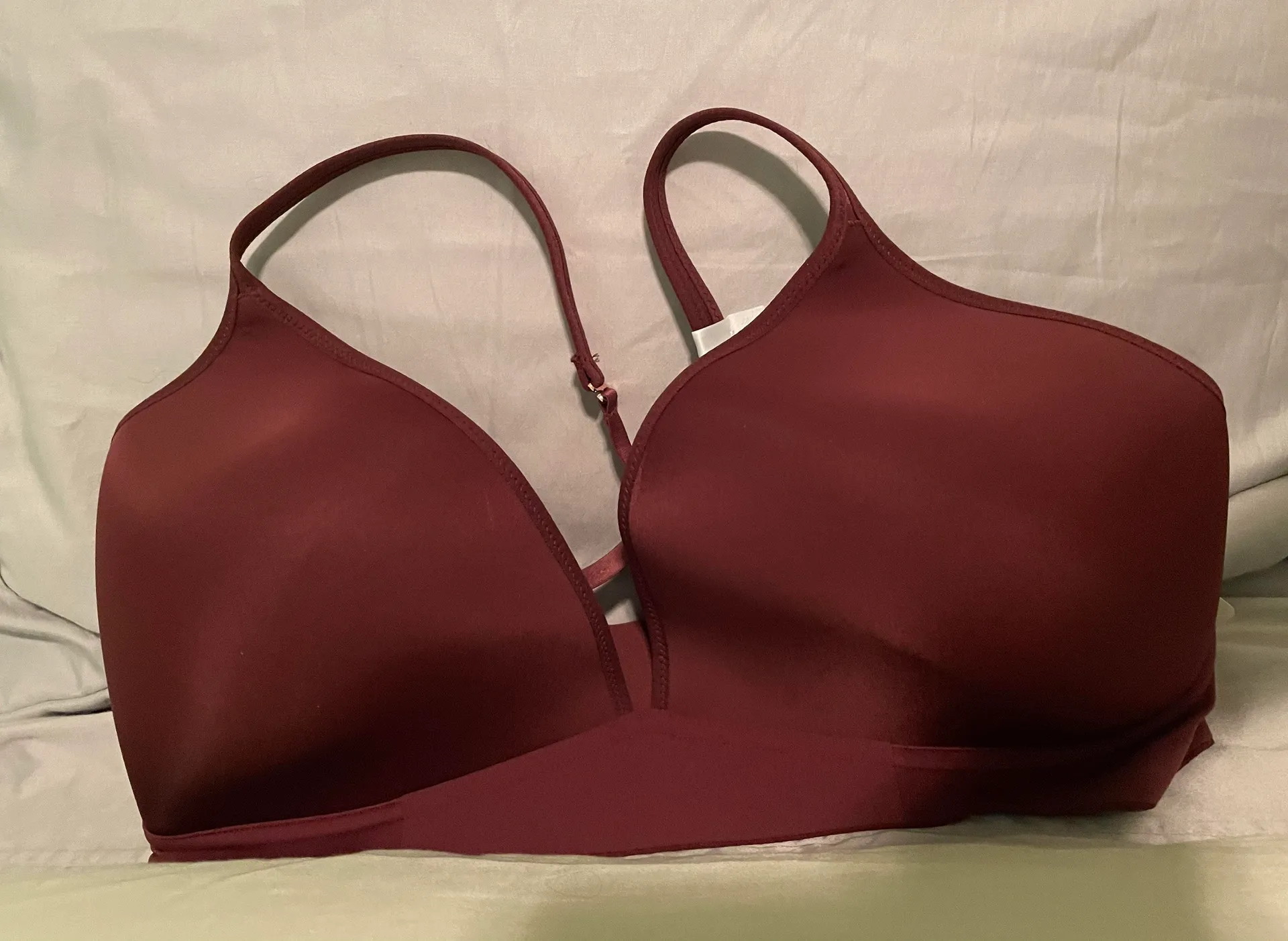 Aerie (38DD) real me wireless lightly lined bra (maroon) - Image 3