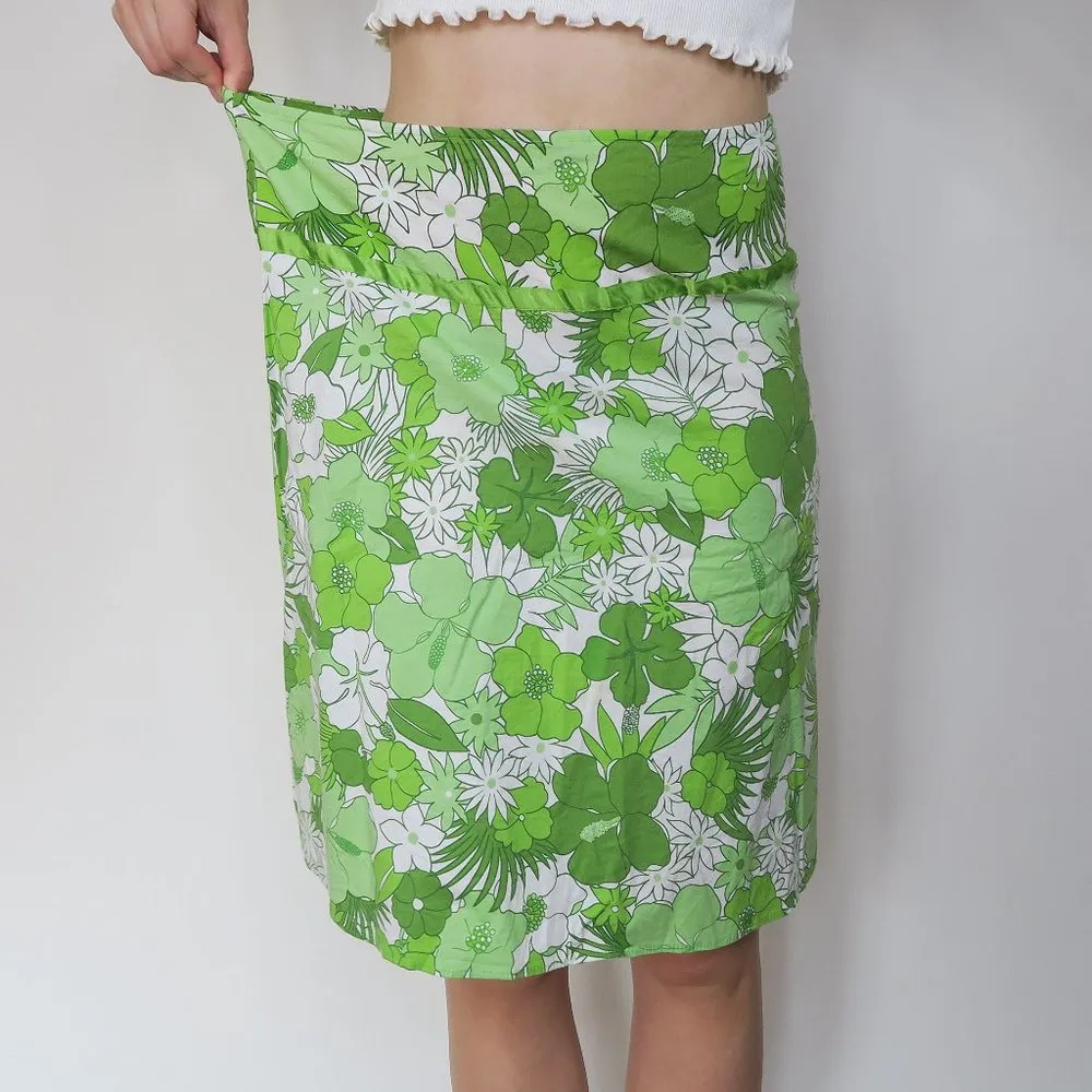 Vintage Y2K Harley Rose Green Floral Skirt Size L - Image 4