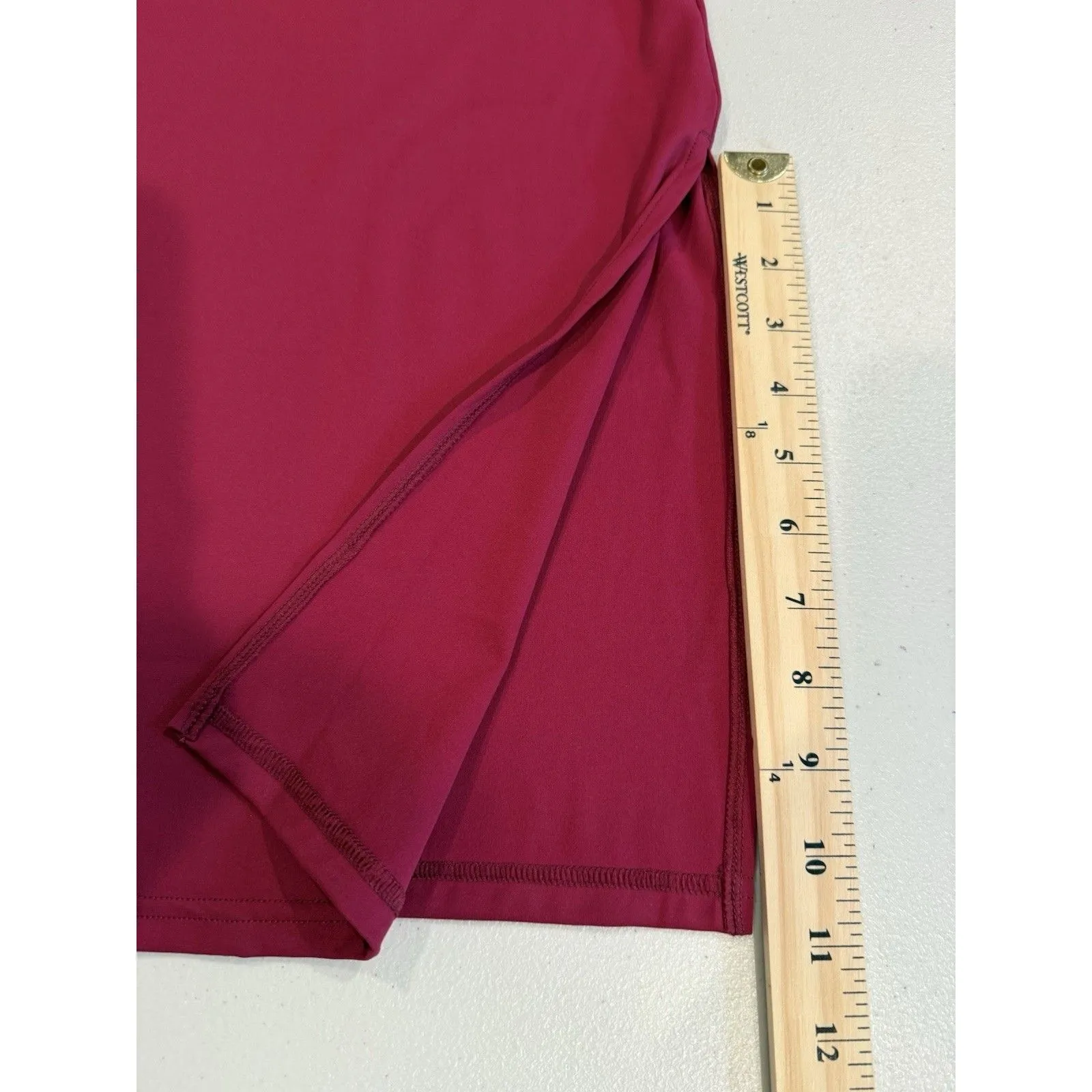 NEW Halara Dress Womens XXS Burgundy Midi Stretch Slits Athleisure Travel Casual Red - Image 6