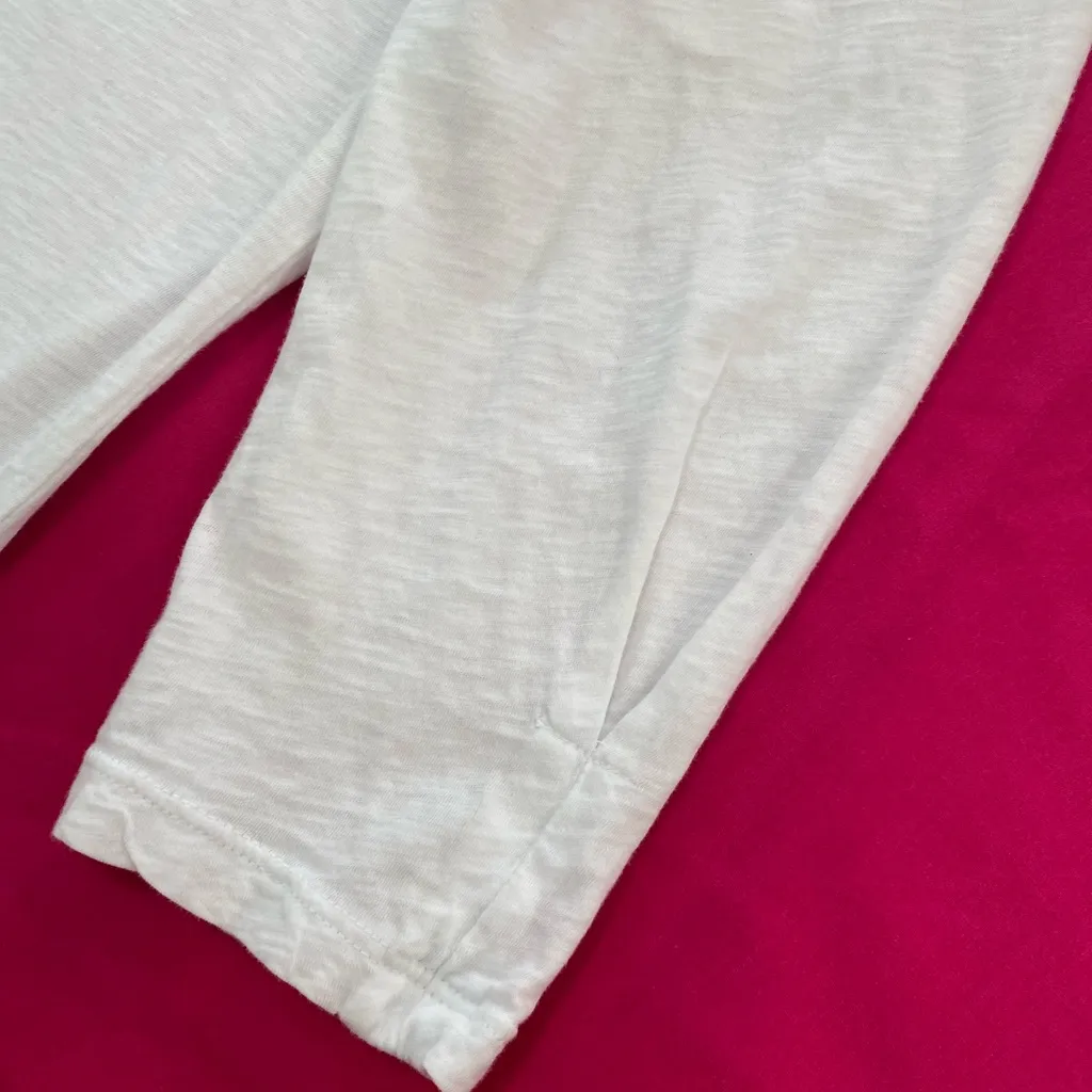 Velvet by Graham & Spencer Women Top Sz L White 3/4 Sleeve Puff Shoulder Blouse - Image 5