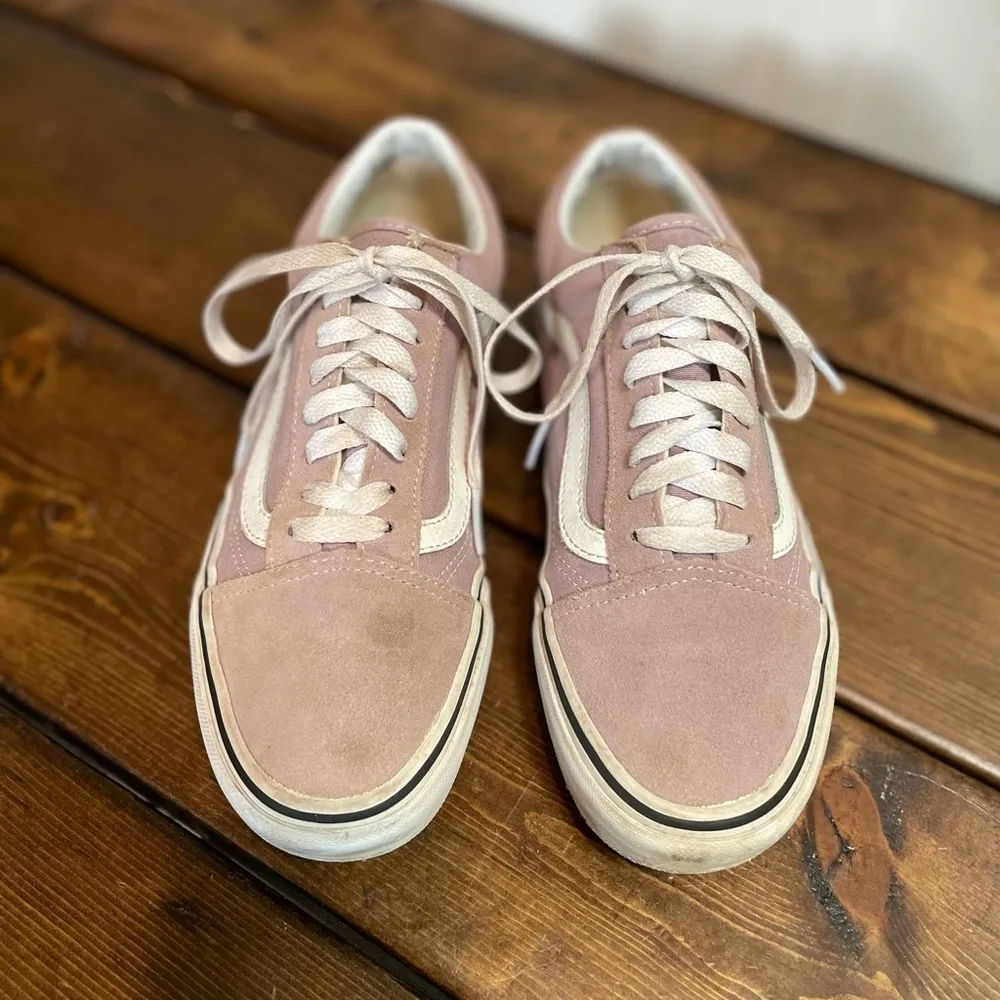 VANS Old Skool Shoe Classic Lace-Up Sneaker Blush Mauve Pink/White Size 8.5 - Image 3