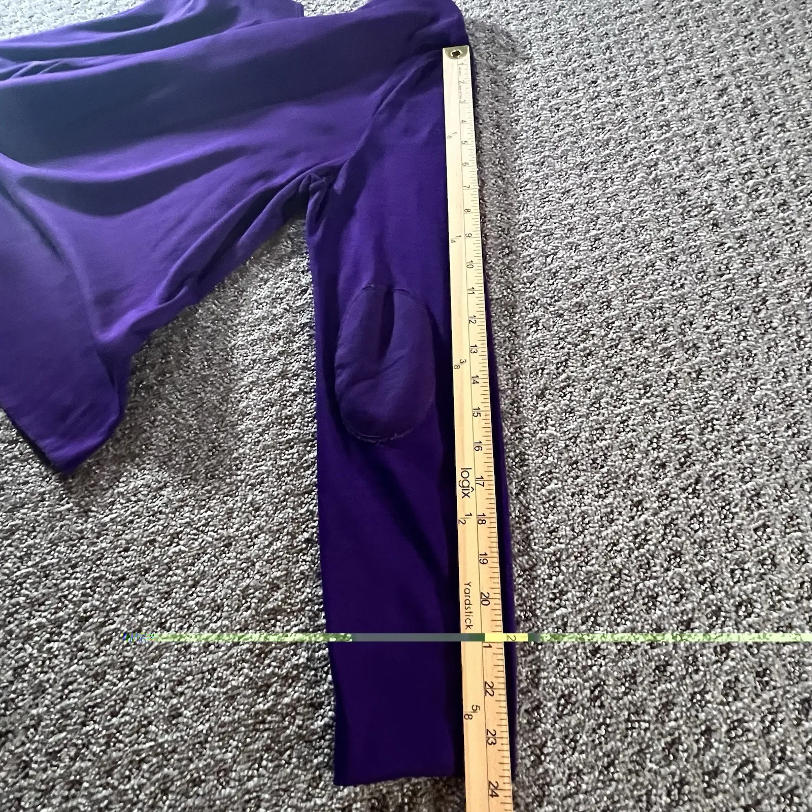 Lauren Ralph Lauren Purple Henley Long Sleeve Top XL Cotton Elbow Patch LRL Logo - Image 11