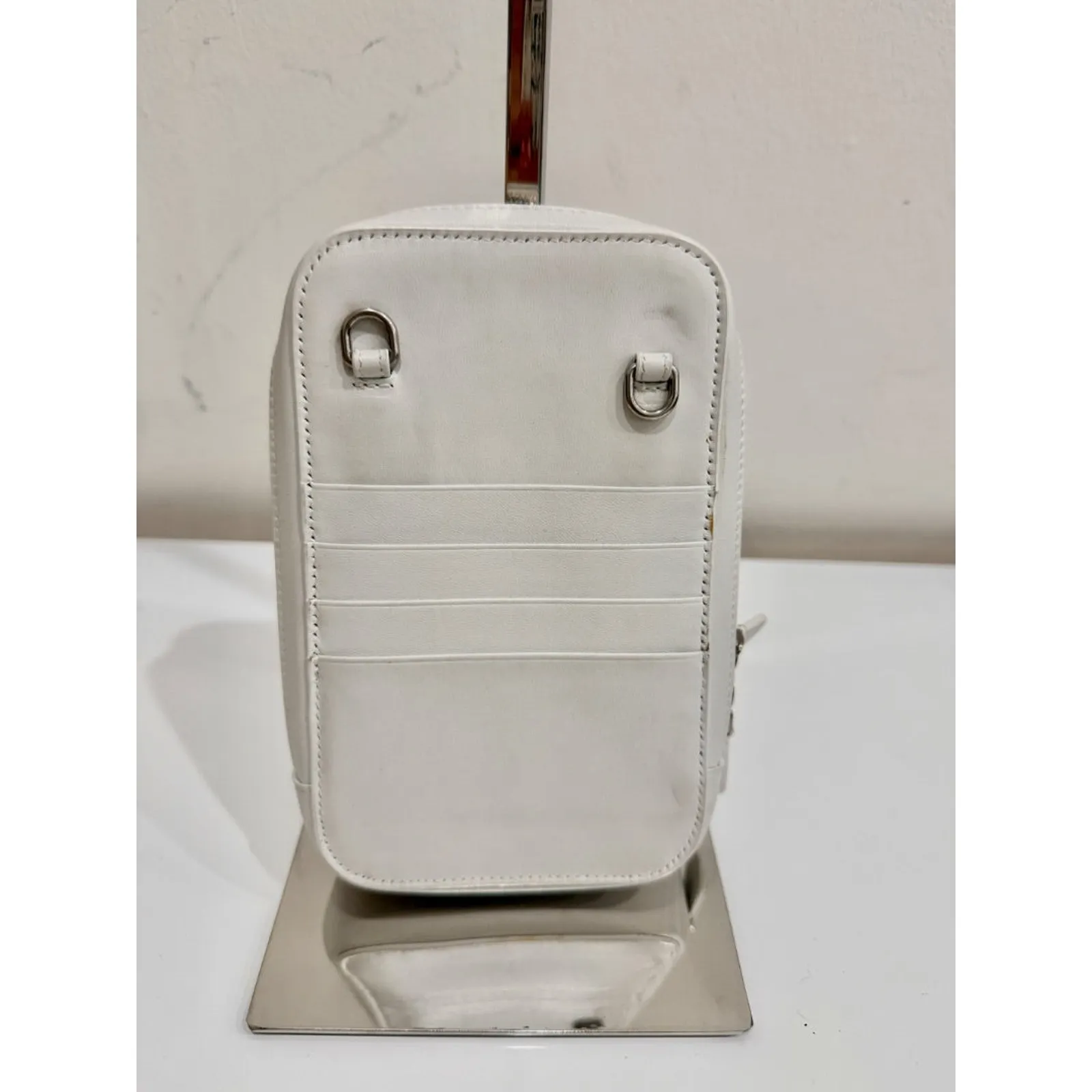 Balenciaga Leather Cash Phone & Card Holder Shoulder Bag White Women's Small - Image 5