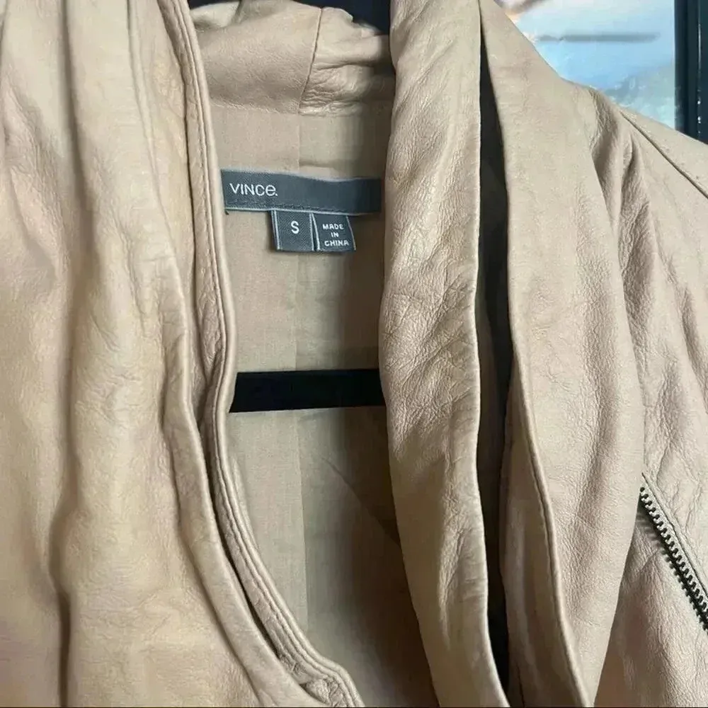 495 Vince Leather Full Zip Jacket - Image 4