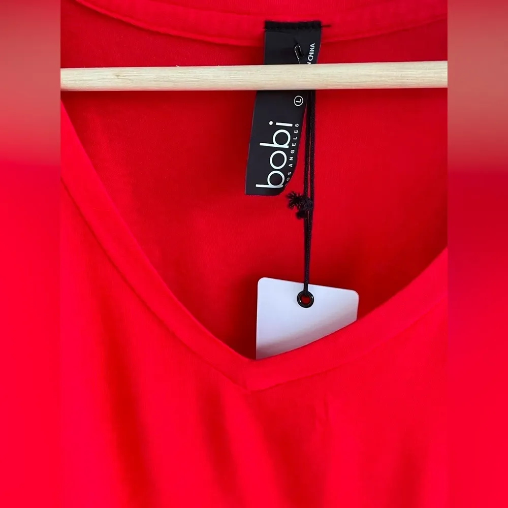 Bobi - Short Sleeve T-Shirt - Cotton - Slight Crop - Ruffle Hem - NWT - Cotton - Image 4