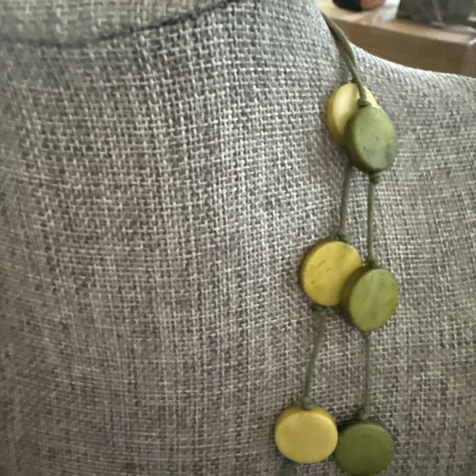 Disc Style Double Layered Necklace About 13” Long - Image 3