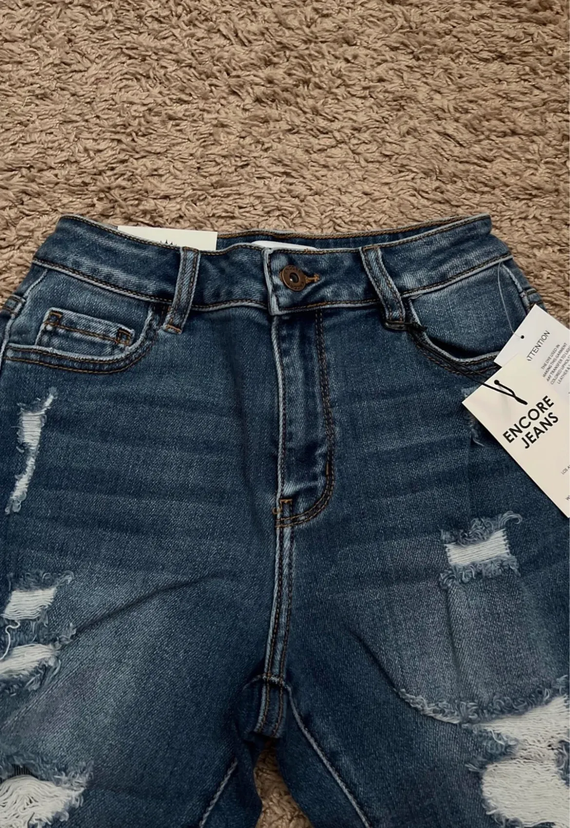 Encore jeans Medium Wash Distresed Bermuda Shorts - Image 8