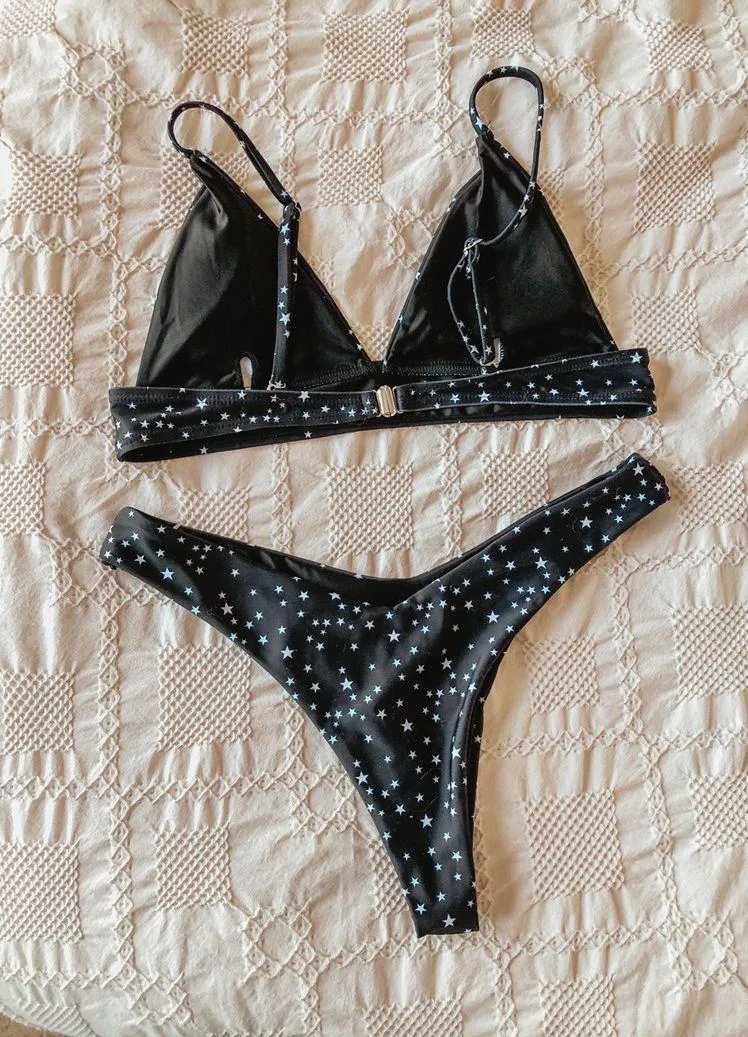 Star Bikini Top Black Size M - Image 2