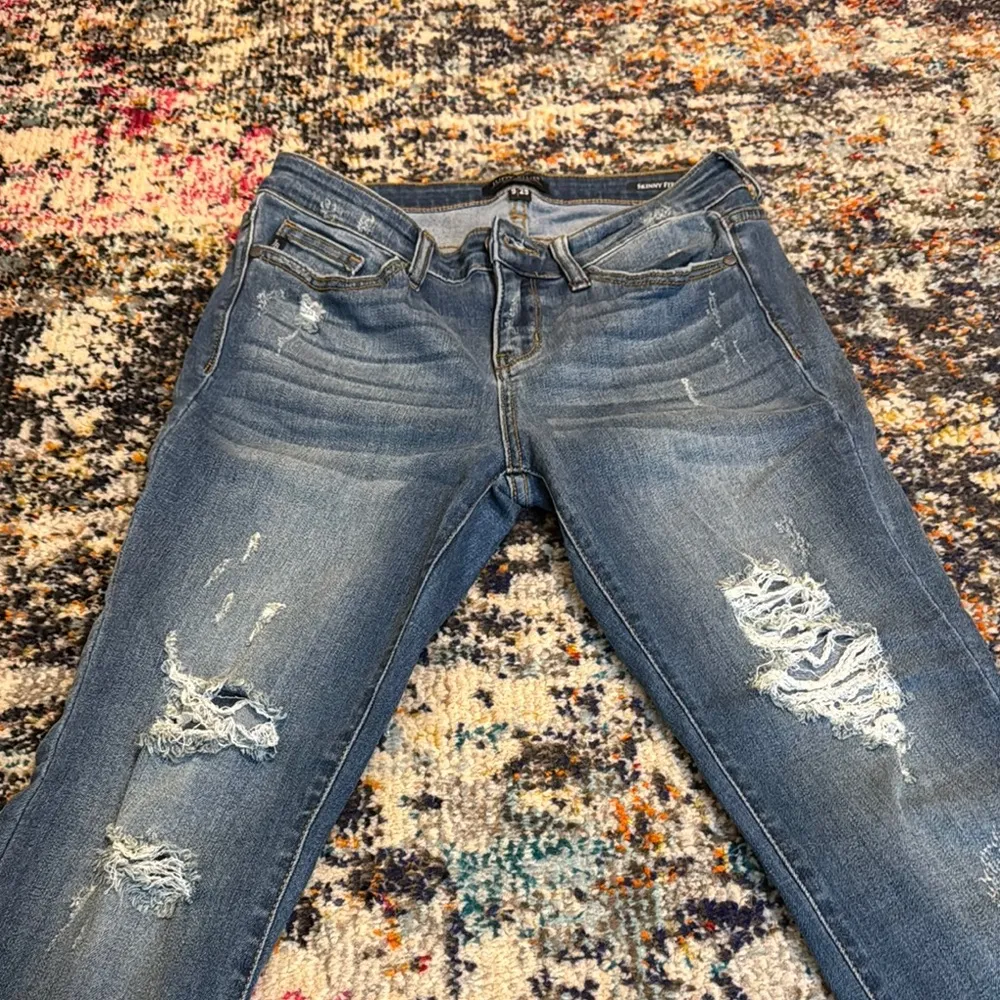 Distressed Blue Denim Jeans - Image 2